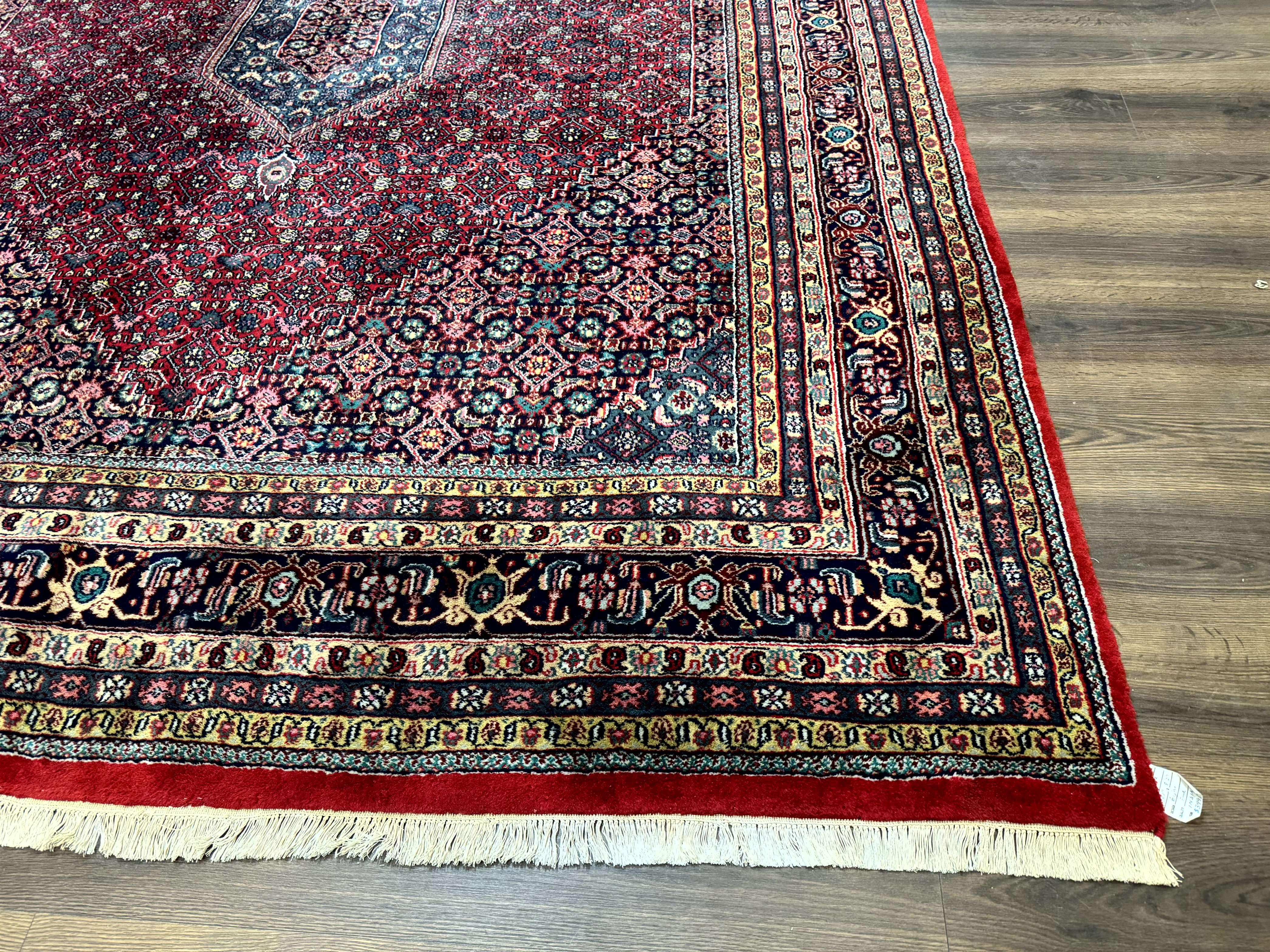 Indo Persian Bidjar Rug 8x10, Red, Herati Pattern, Soft Wool Pile, Vintage - Jewel Rugs