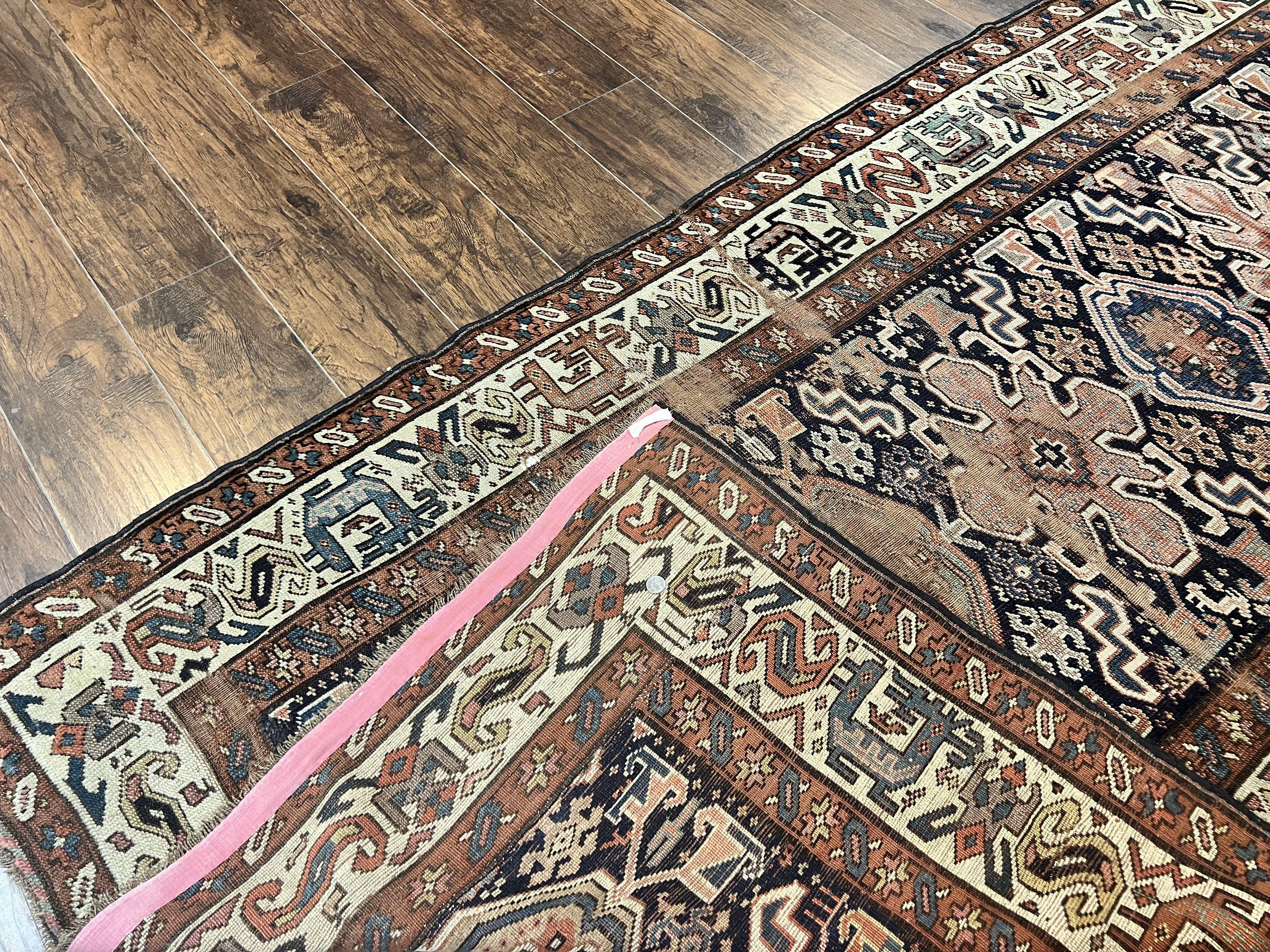 Antique Persian Tribal Runner Rug 4.6 x 9.8, Kurdish Runner, Rug for Hallway or Kitchen, 1920s Carpet, Wool Handmade Rug - Jewel Rugs