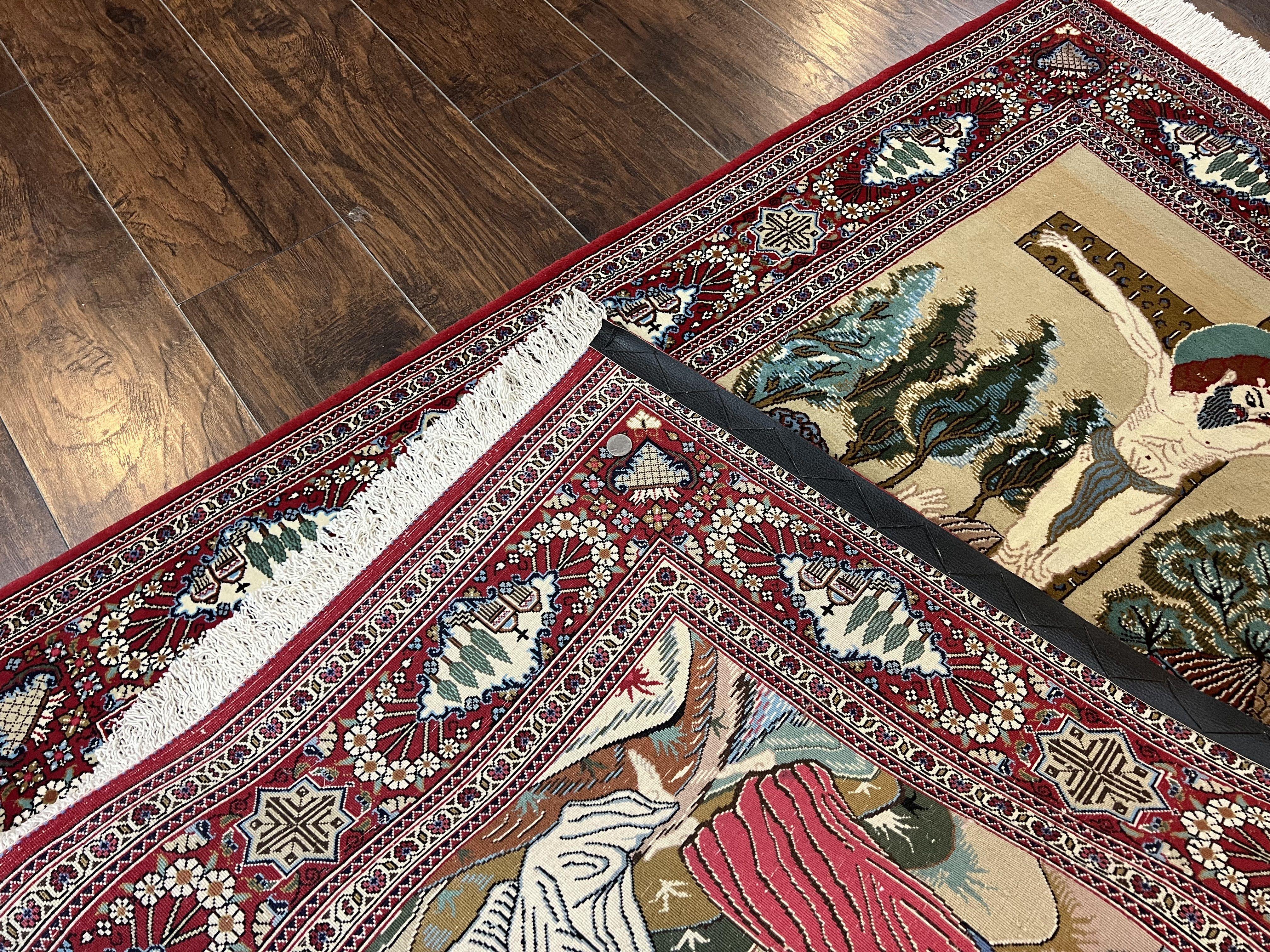 Persian Kashan Pictorial Rug 3x5 - Jesus on Cross - Jewel Rugs