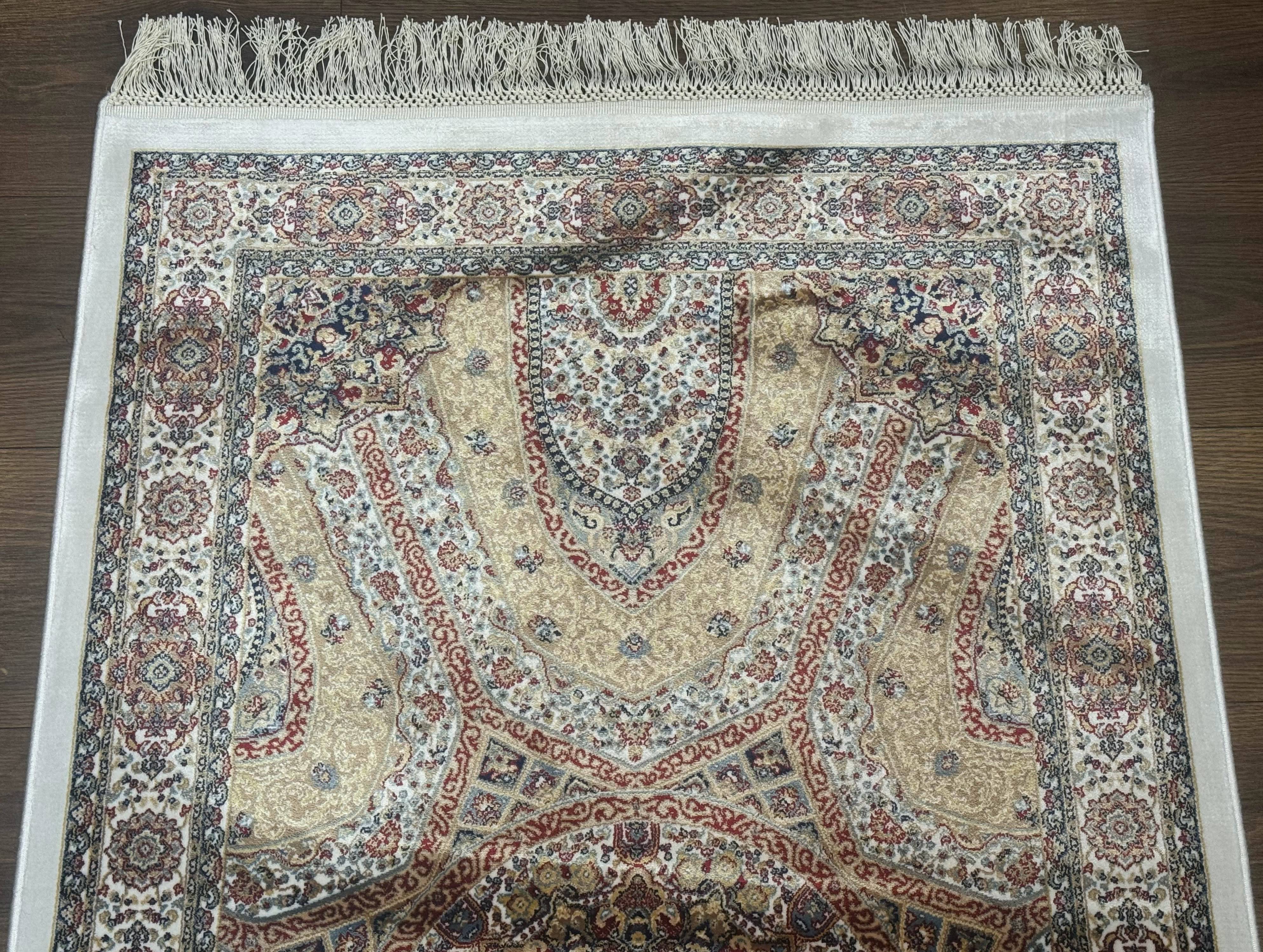 Turkish Silk Runner Rug 2.6 x 13, Dome Design, Hereke Runner, Bamboo Silk, New - Jewel Rugs