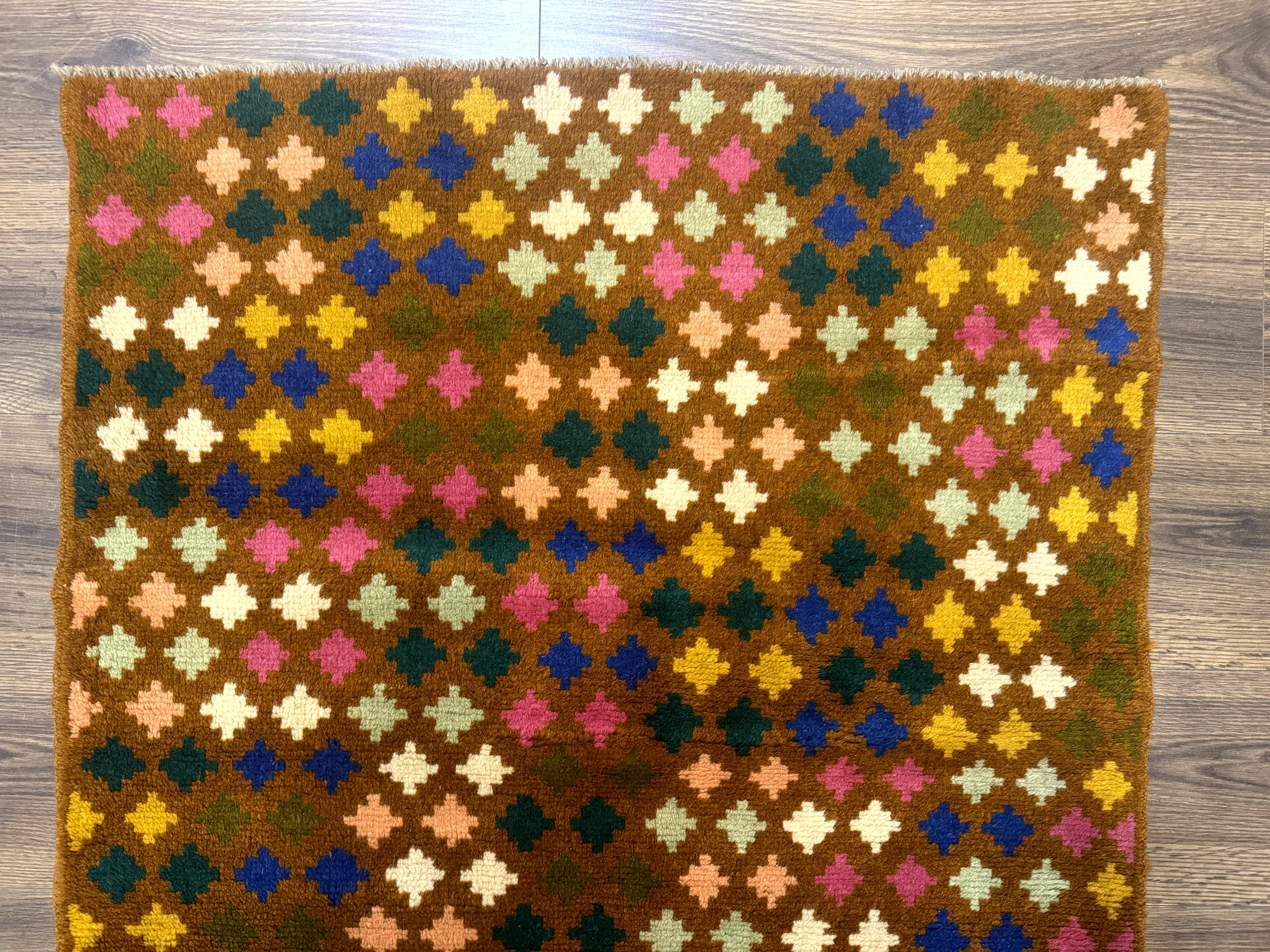 Afghan Balouch Rug 3x5, Multicolor, Vintage, Wool, Handmade - Jewel Rugs