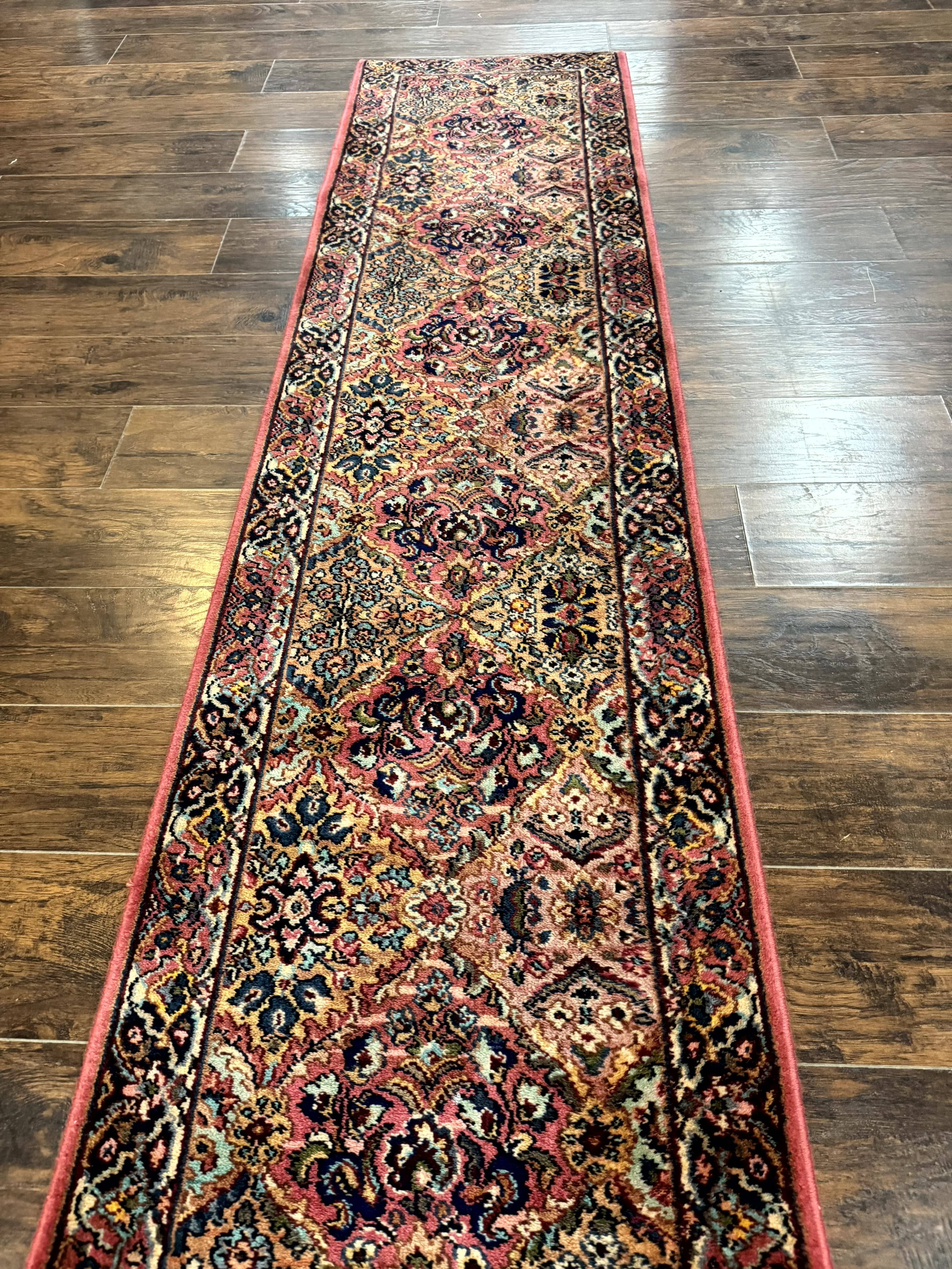 Karastan Runner Rug 2x9, Multicolor Panel Kirman Runner #717, Wool Pile, Original 700 Series, Vintage, Skinny Runner 2 x 9, Rare - Jewel Rugs