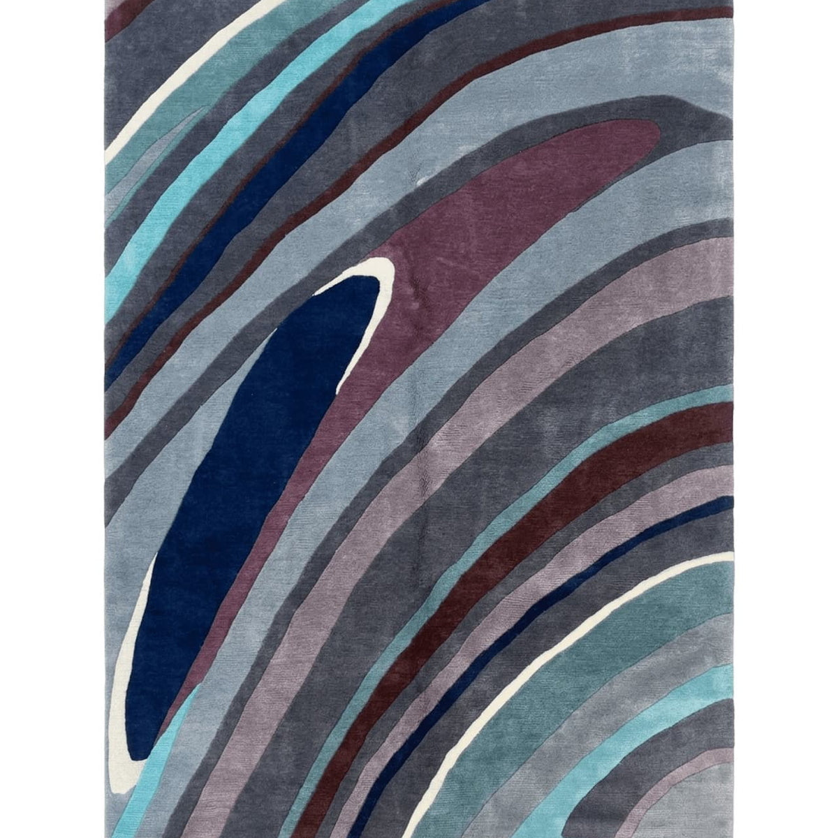 Modern Nepali Handmade Wool Rug 6x8, Blues Gray Mauve, Abstract, Nepal ...
