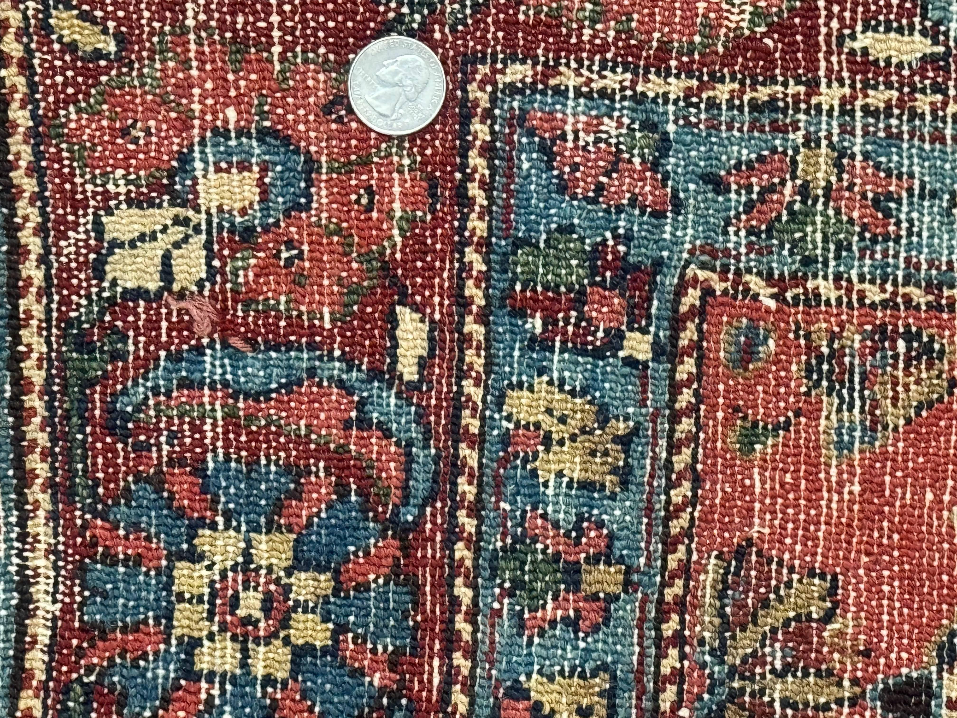 Antique Persian Tribal Rug 5 x 6.6, Tomato Red, Hamadan Angelas Rug - Jewel Rugs