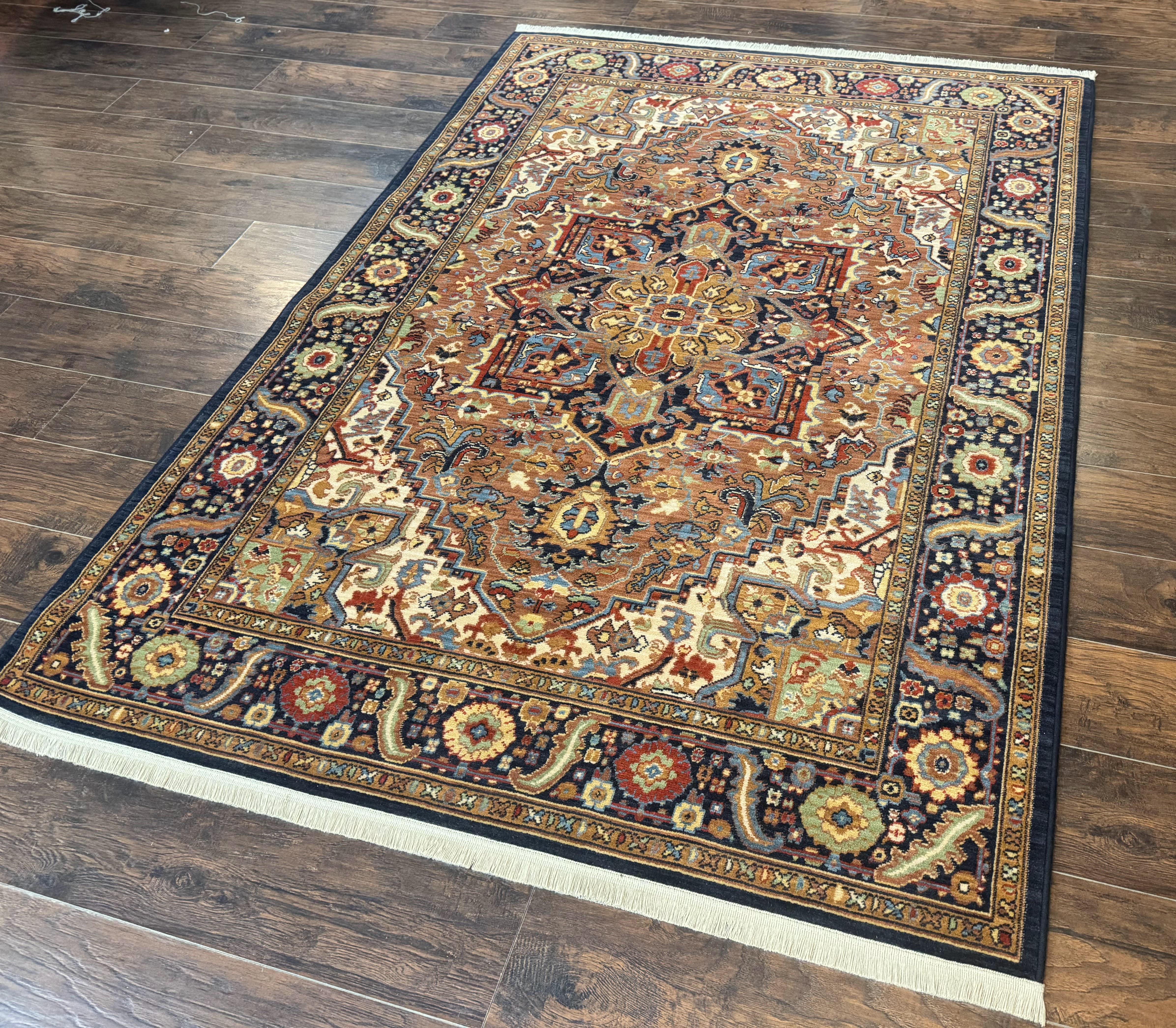 Karastan Rug 6x8, English Manor Windsor Heriz Karastan Carpet, Geometric Design, Wool Pile, Vintage Area Rug - Jewel Rugs