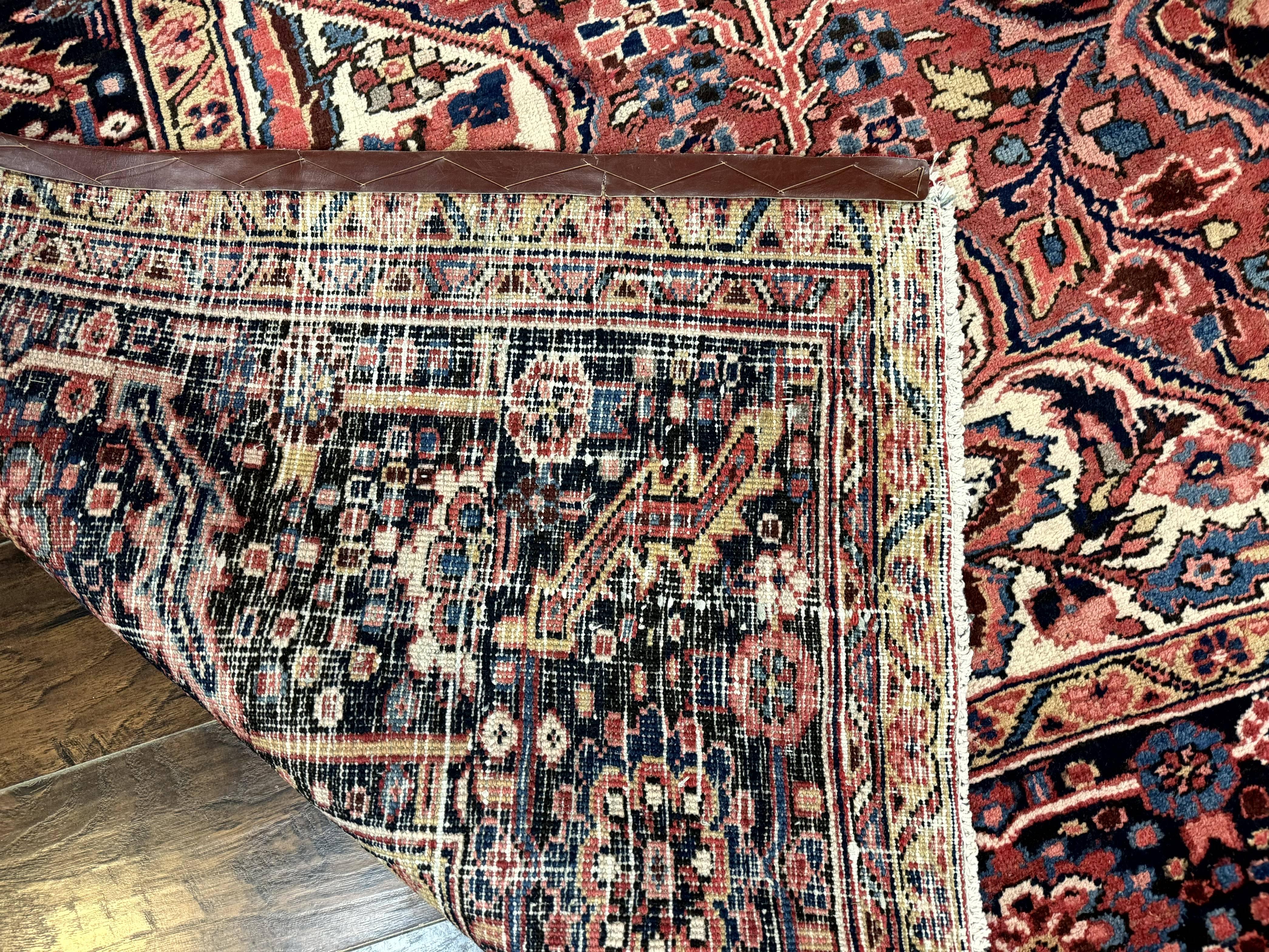 Persian Heriz Rug 10x13, Antique Wool Carpet, Geometric, Ahar Rug - Jewel Rugs