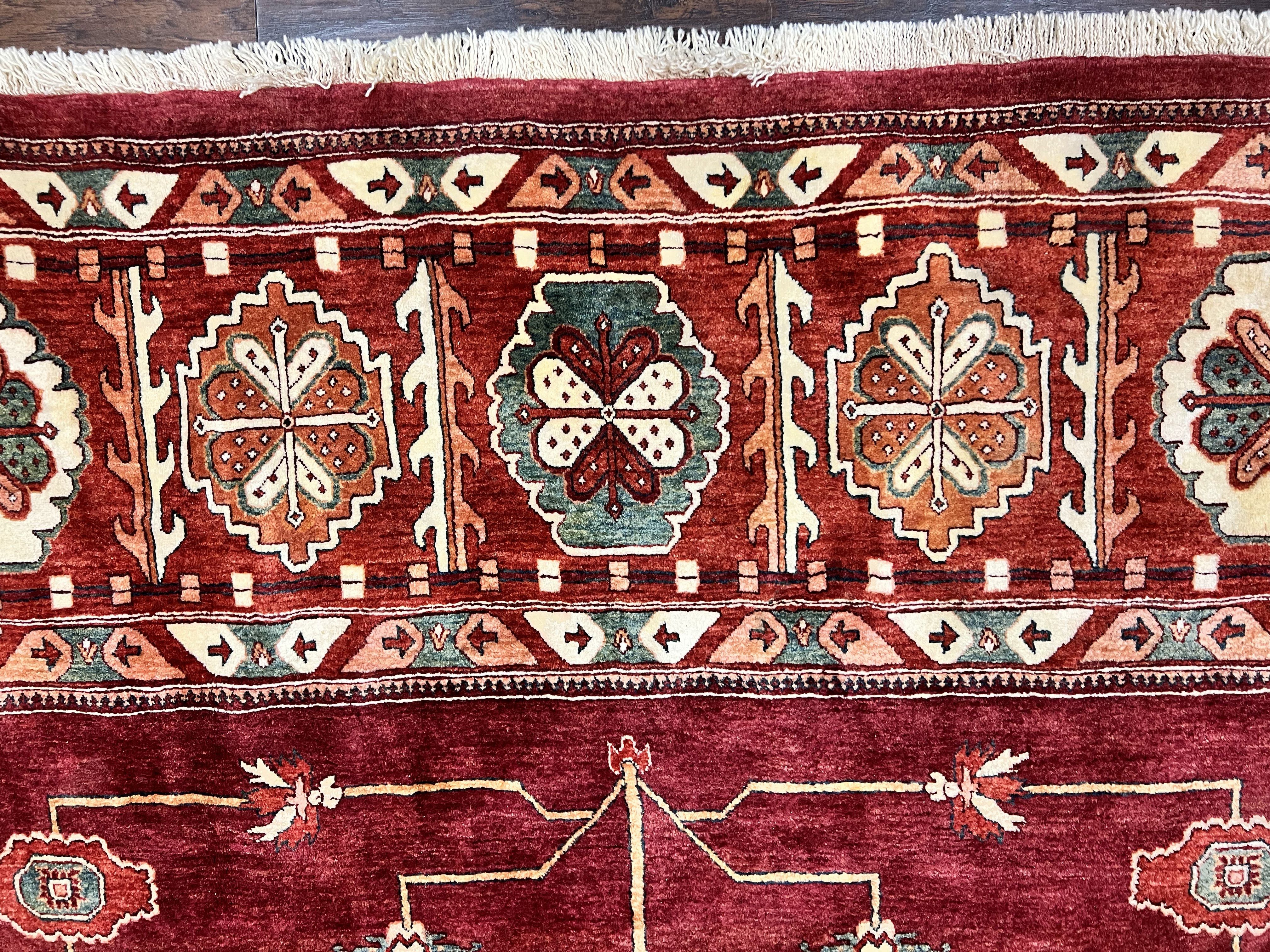 Persian Bidjar Rug 9x13, Wool Hand Knotted Vintage Carpet, Red Oriental Rug, Handmade Rug, Large 9 x 13 Room Size Rug - Jewel Rugs
