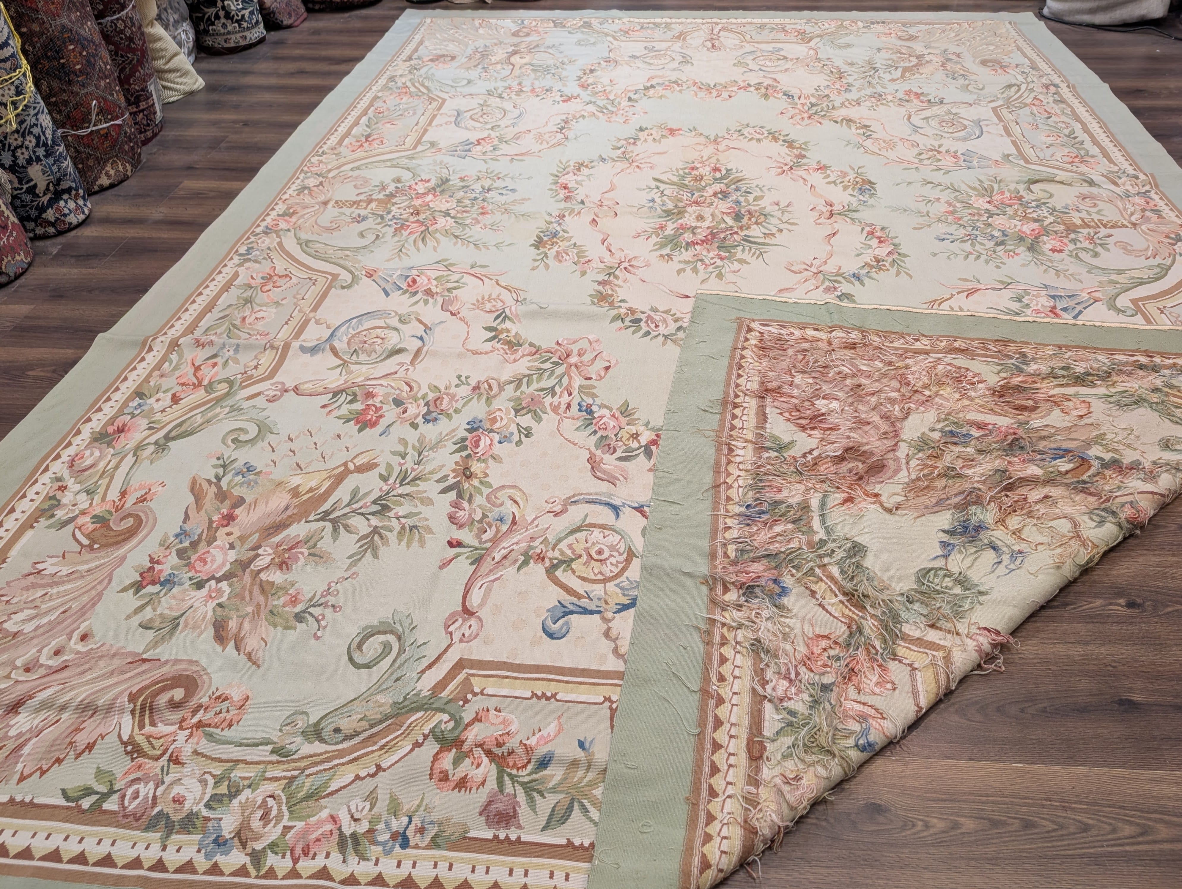 Aubusson Rug 10x14, Flatweave Hand-Woven Wool Carpet - Jewel Rugs