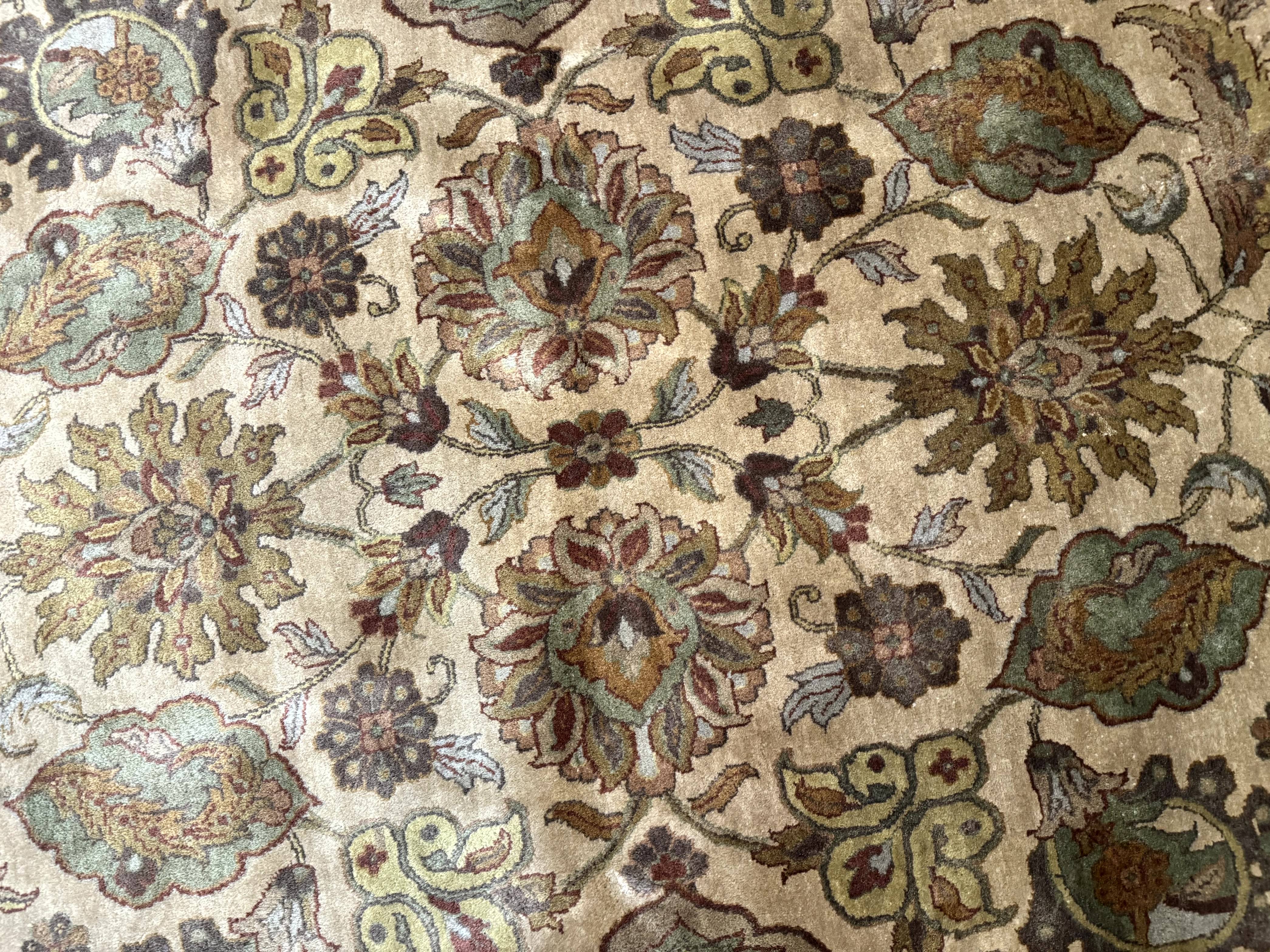 Indo Mahal Round Rug 8x8, Wool Handmade Indian Carpet - Jewel Rugs