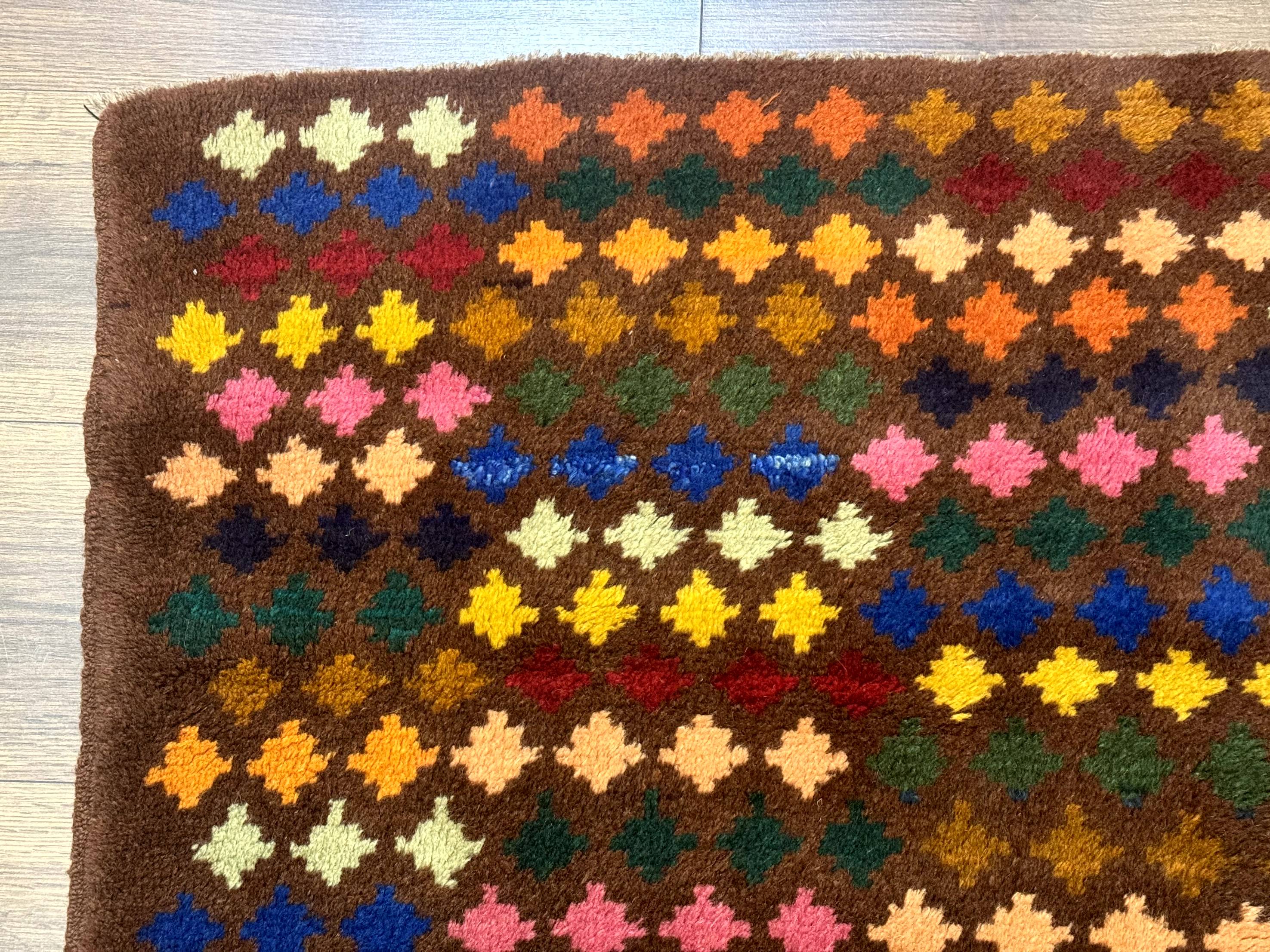 Afghan Balouch Rug 3x5 Multicolor Vintage Handmade Wool Carpet - Jewel Rugs