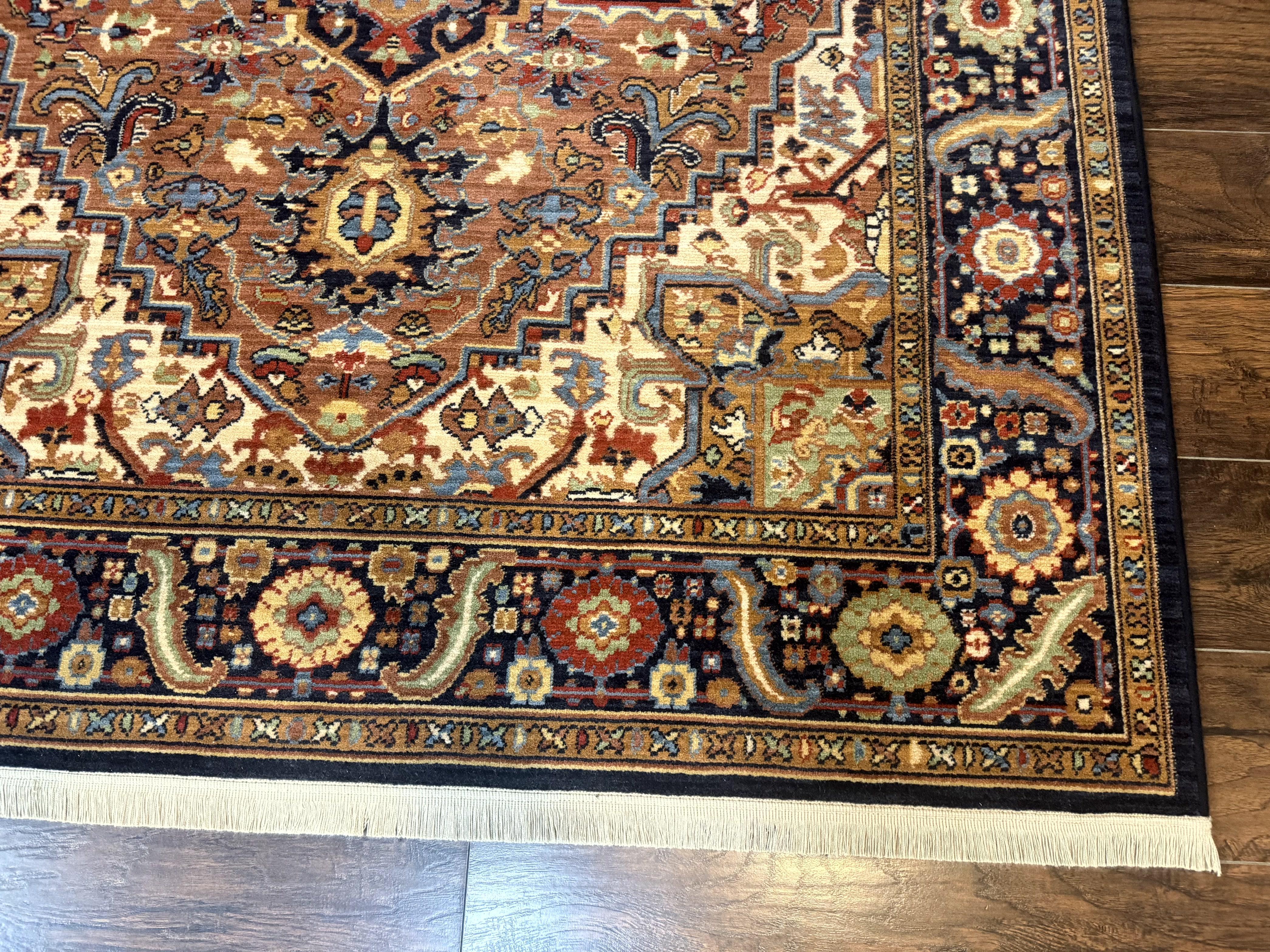 Karastan Rug 6x8, English Manor Windsor Heriz Karastan Carpet, Geometric Design, Wool Pile, Vintage Area Rug - Jewel Rugs