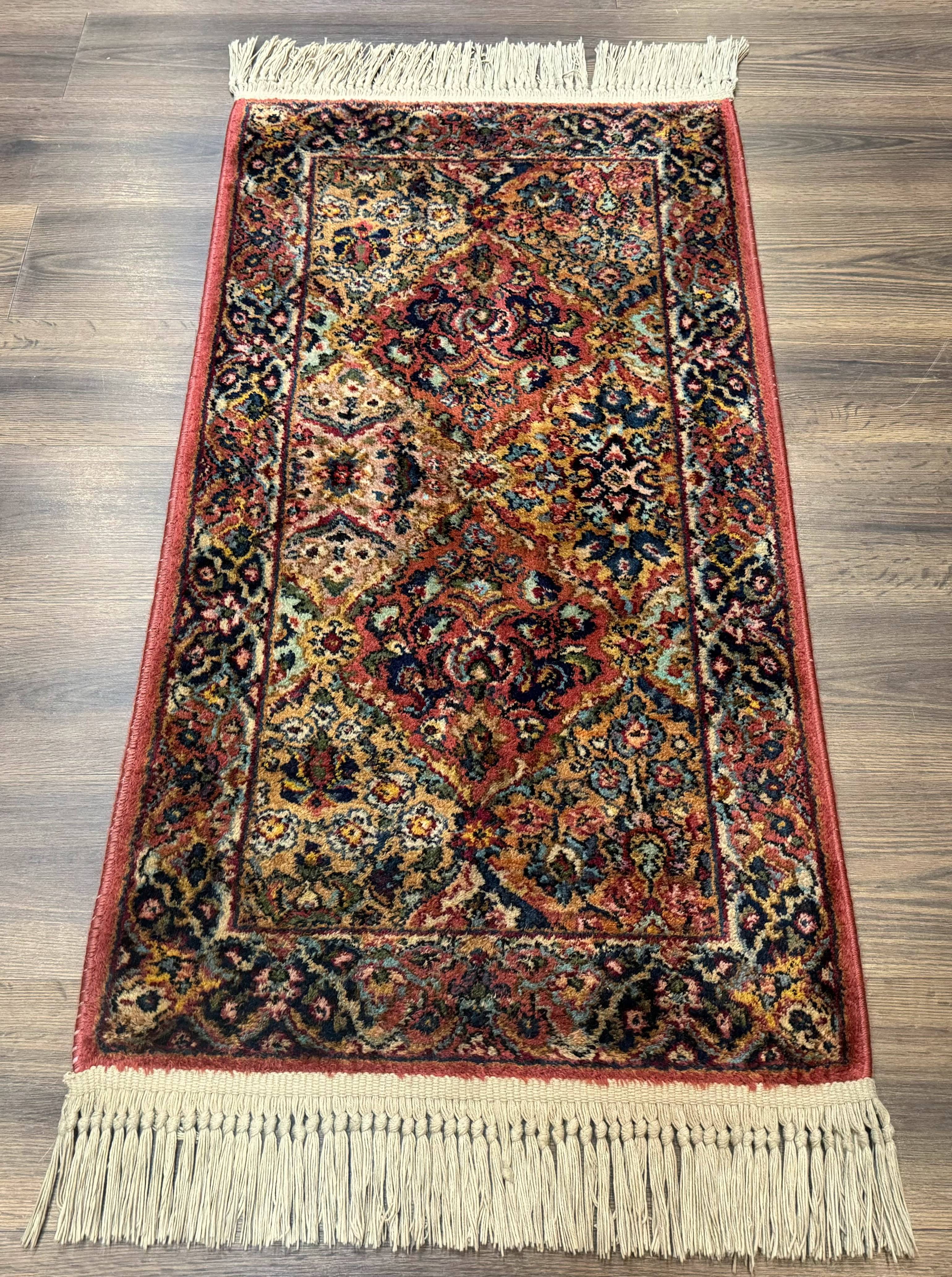 Karastan Rug 2x4 Multicolor Panel Kirman #717, Original 700 Series, Wool Pile Vintage Discontinued - Jewel Rugs