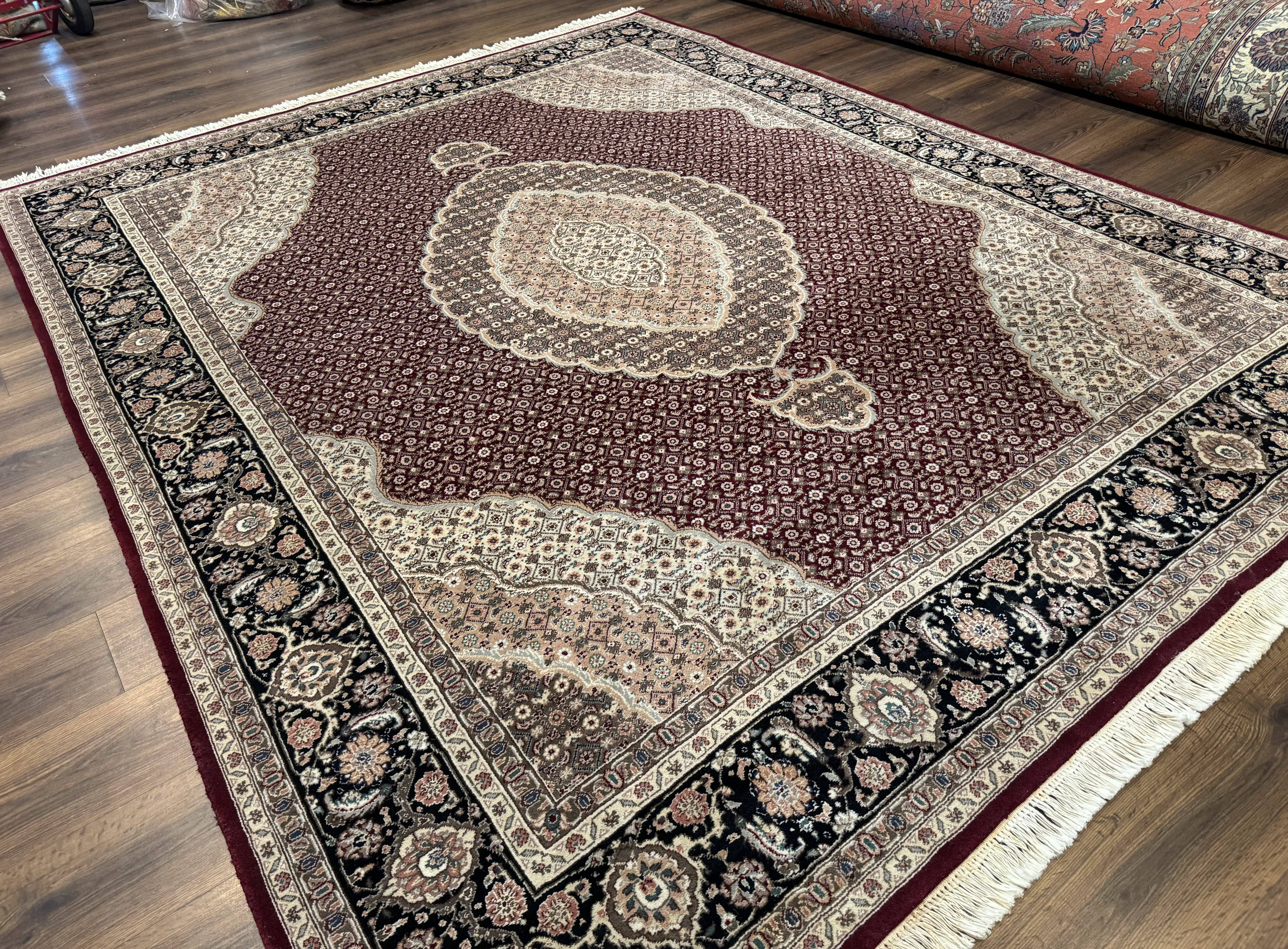 Sino Persian Rug 8x10, Herati, Elegant Oriental Carpet, Dark Maroon - Jewel Rugs