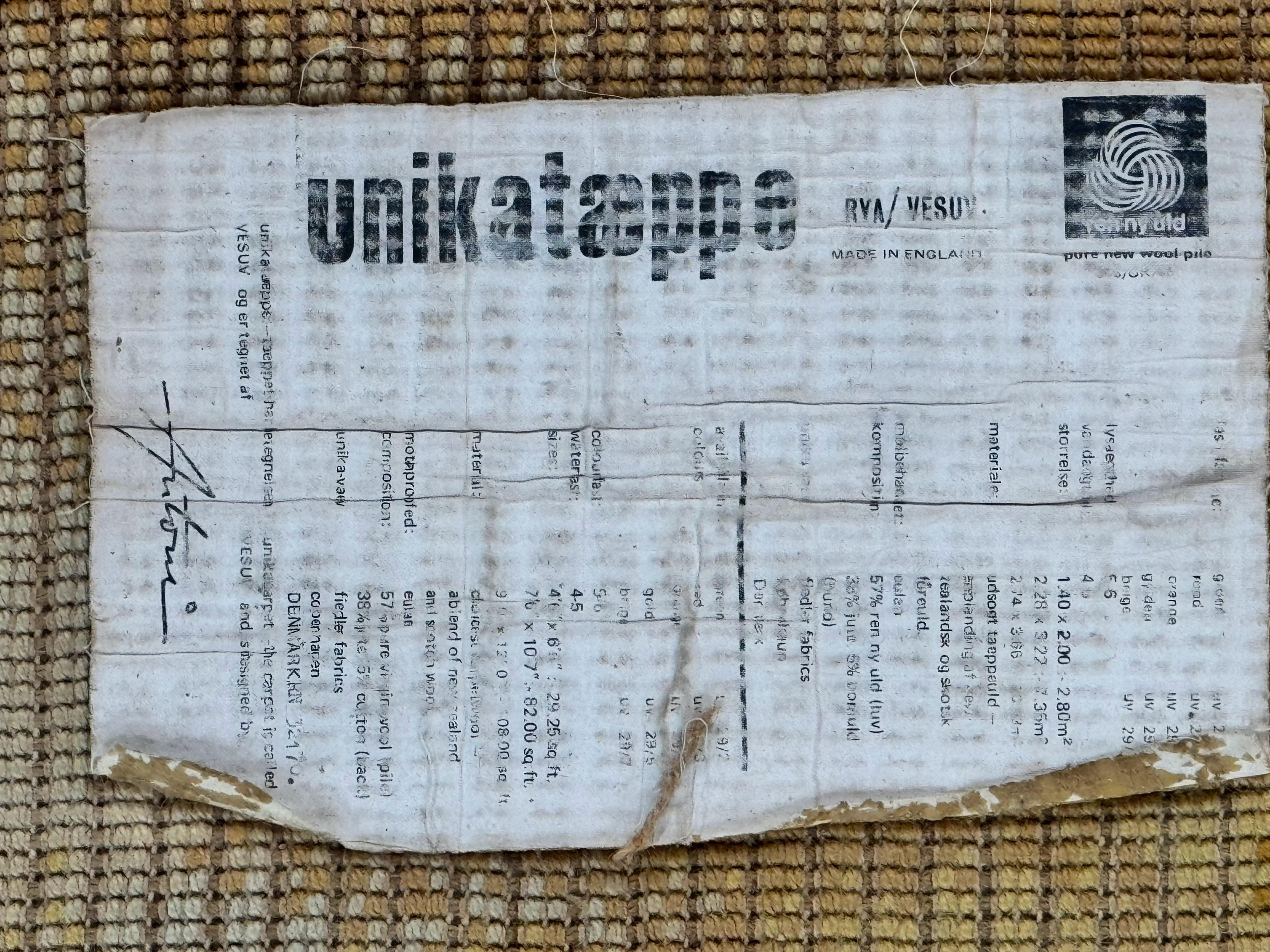 Rya Shag Rug 4.6 x 6, Shades of Yellow, Mid Century Vintage Carpet - Jewel Rugs