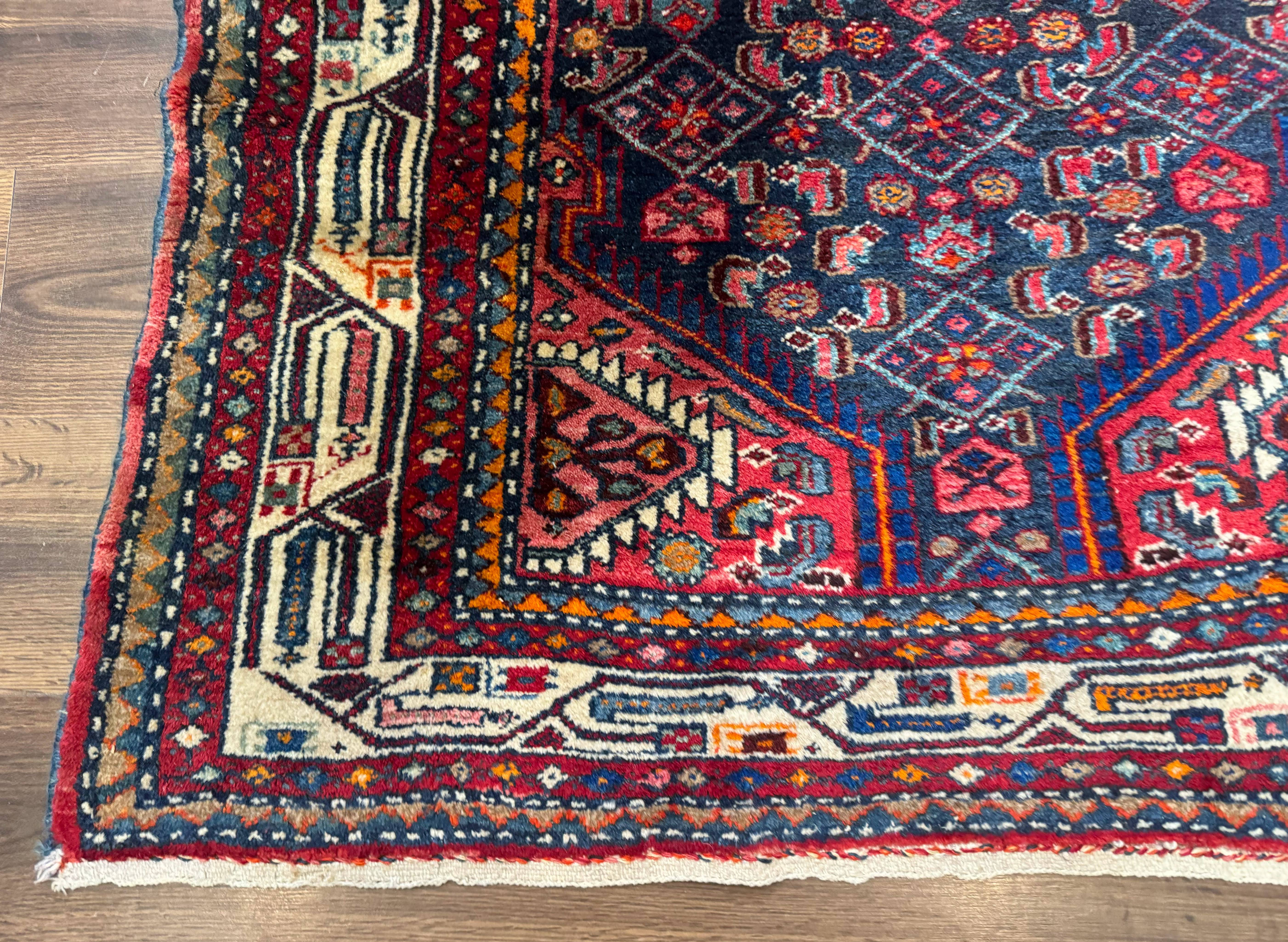 Antique Persian Hamadan Rug 4x6, Navy Blue, Village Tribal Rug - Jewel Rugs