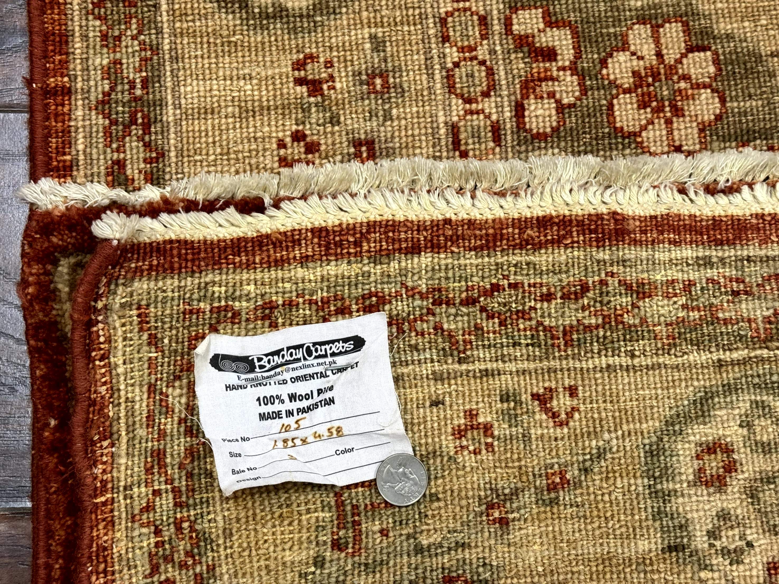 Pakistani Peshawar Wide Runner Rug 6x15 ft, Light Rust Red & Gold, Hand-Knotted Wool Chobi Carpet - Jewel Rugs