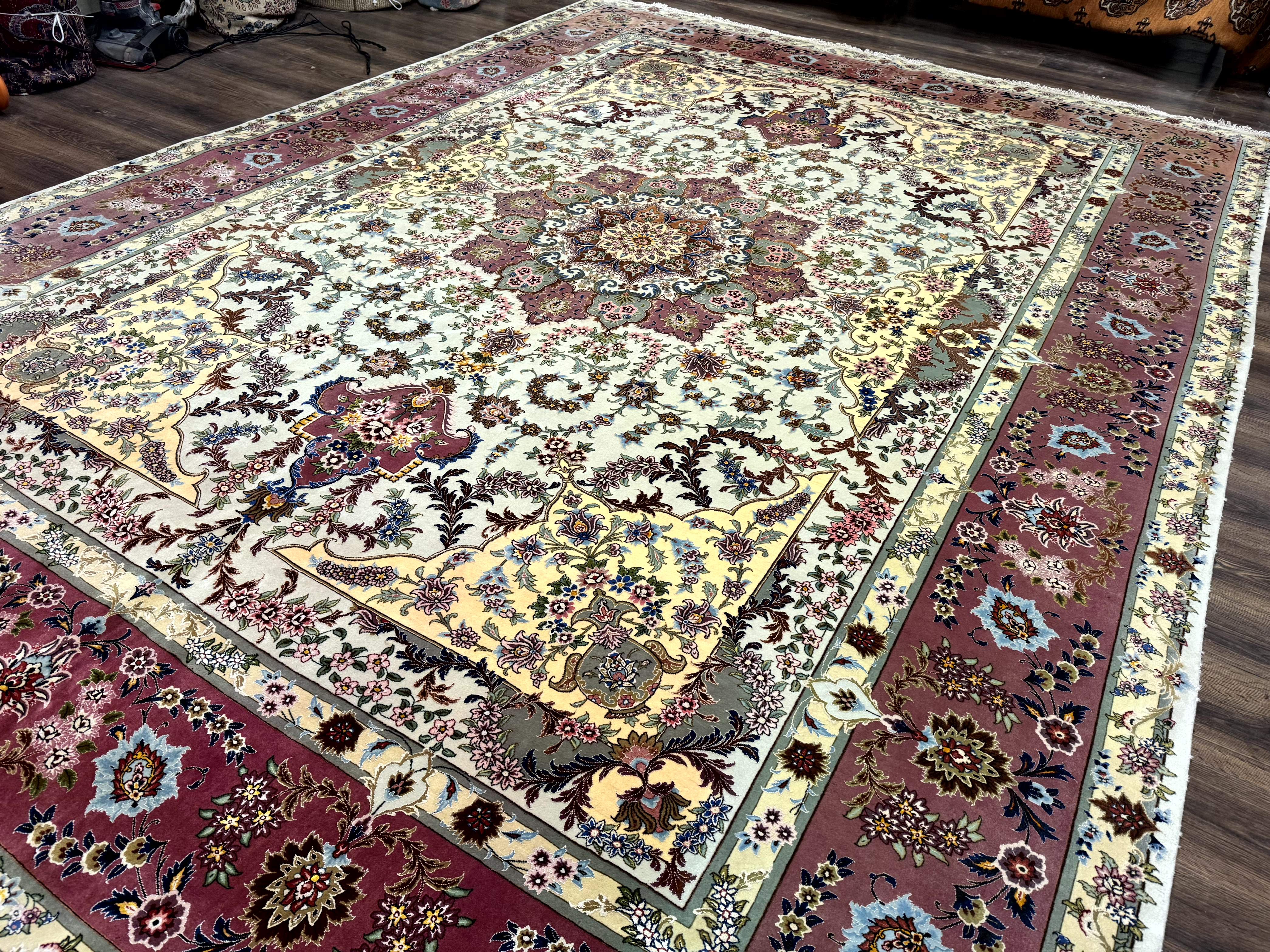 Marvelous Persian Tabriz Rug 10x13, Very Fine 380 KPSI - Jewel Rugs