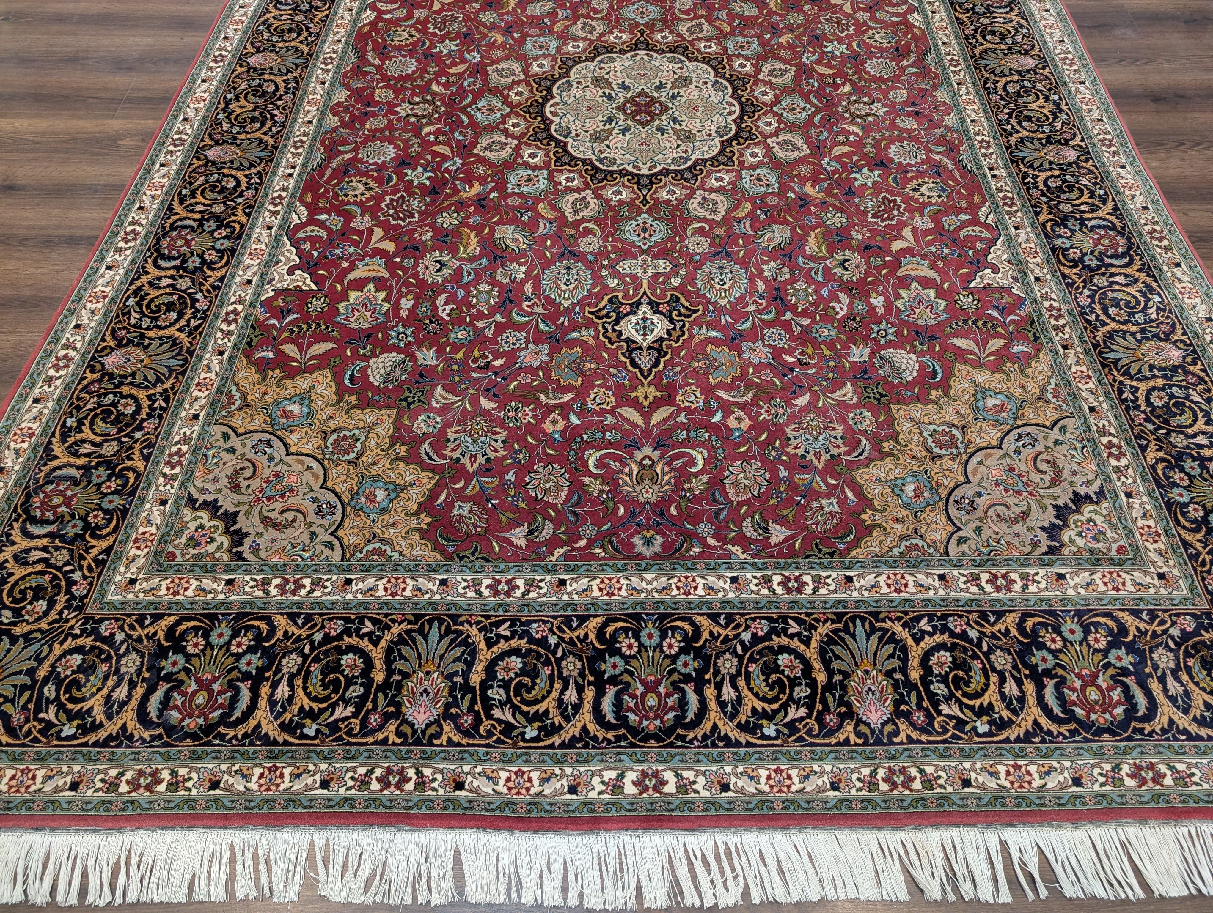 Persian Tabriz Rug 8x12, Fine 270 KPSI, Birds, Hand Knotted Carpet, Javad Galam Rug - Jewel Rugs