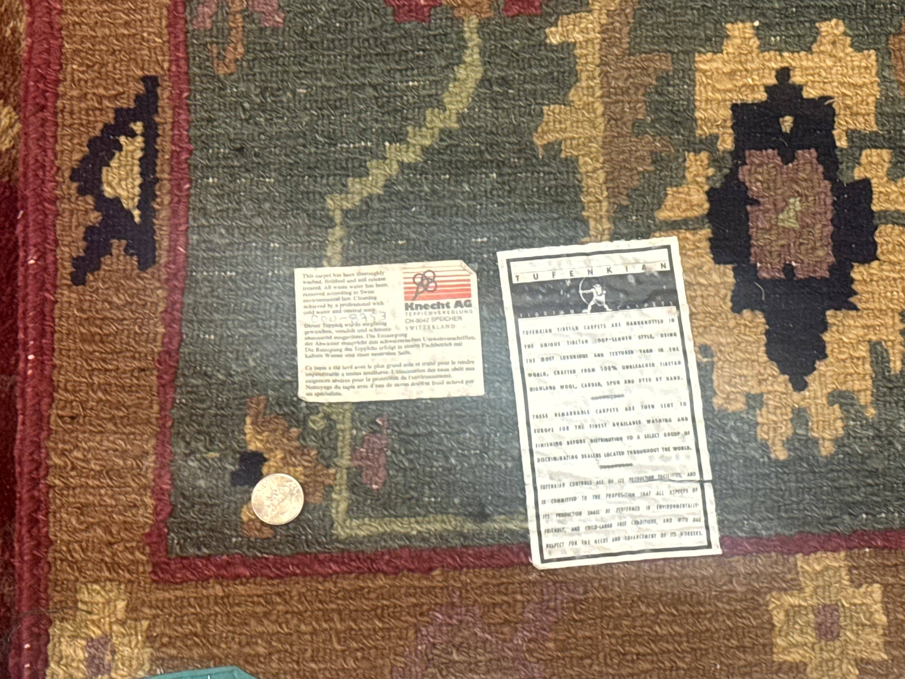 Tufenkian Rug 8x10, Tibetan Room Sized Carpet, Soft Thick Wool Pile - Jewel Rugs