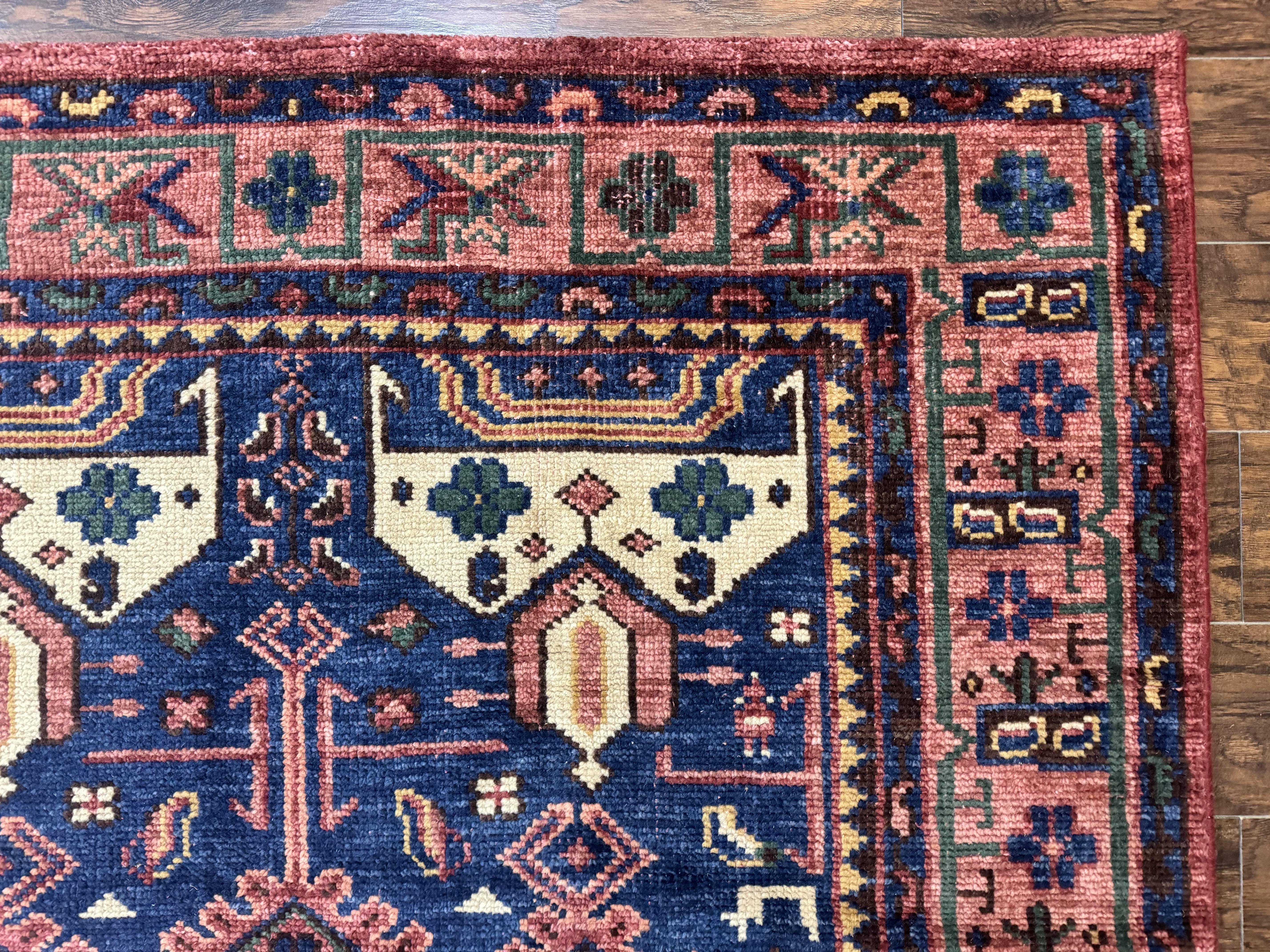 Persian Tribal Heriz Design Rug 6x9, Pottery Barn Rug, Hand Knotted Wool Vintage Rug - Jewel Rugs