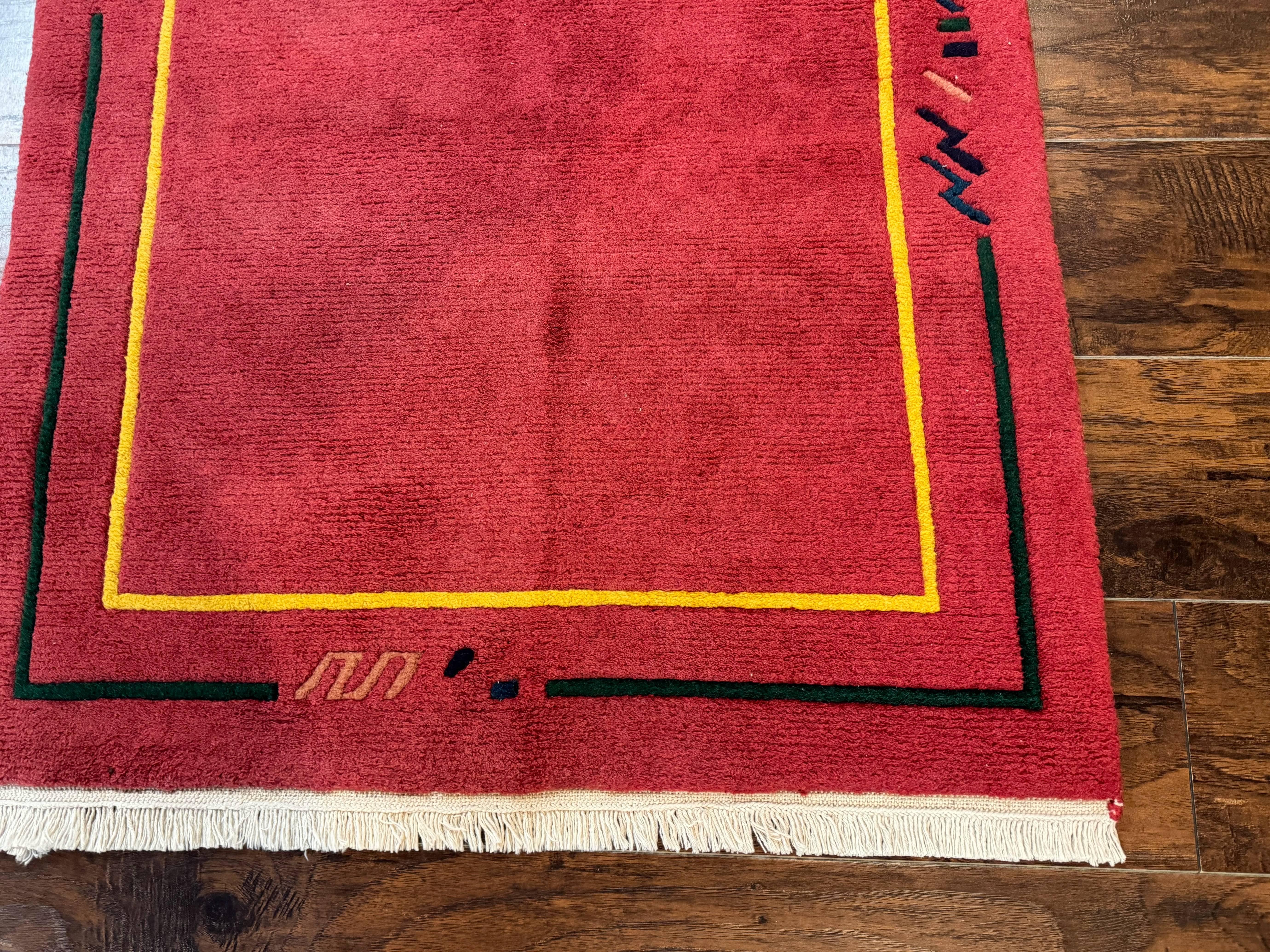 Indo Persian Gabbeh Rug 3x5, Red - Jewel Rugs