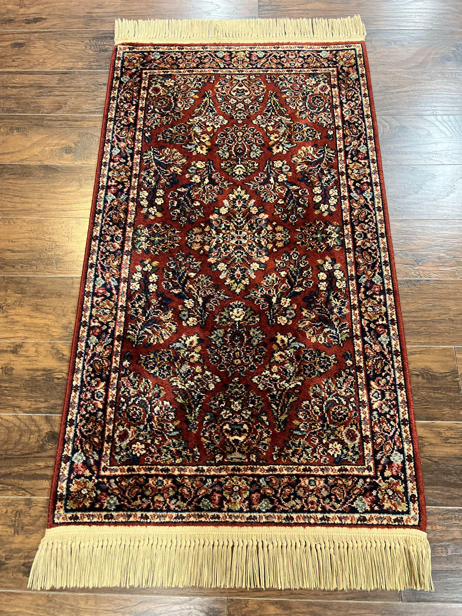Karastan Red Sarouk Rug #785, Small Karastan Wool Pile Rug 3x5 ft, Ori ...