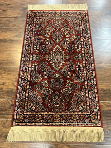 Karastan Red Sarouk Rug #785, Small Karastan Wool Pile Rug 3x5 ft, Original 700 Series, Discontinued Vintage Karastan Carpet