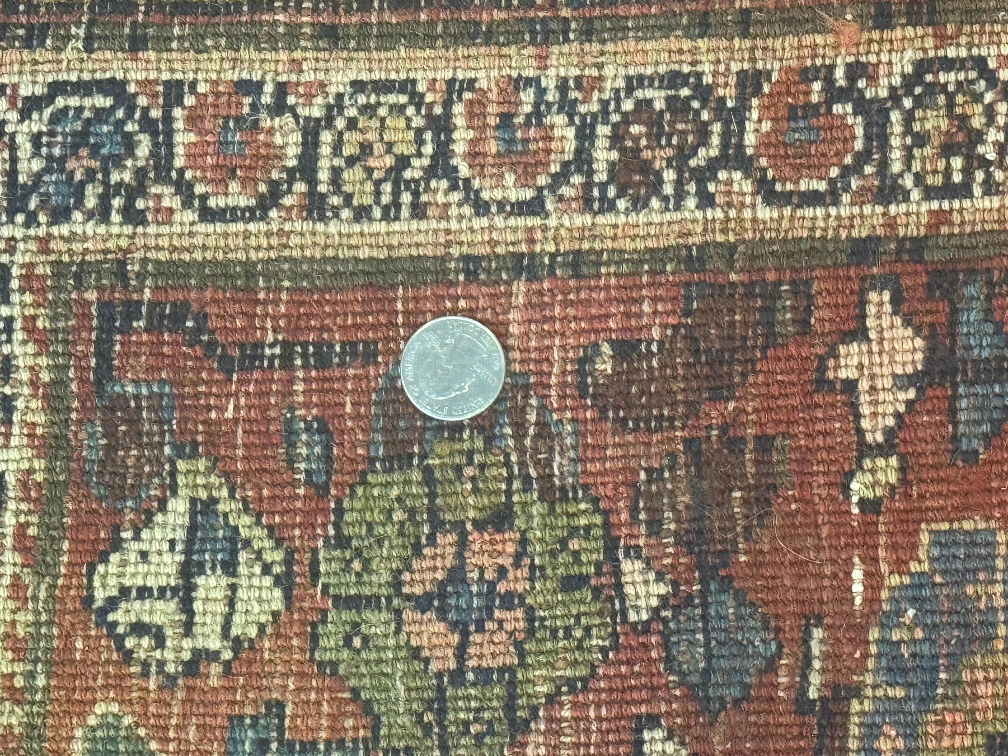 Antique Persian Bidjar Rug 8x15 – Navy Blue, Herati Pattern, Early 20th Century - Jewel Rugs