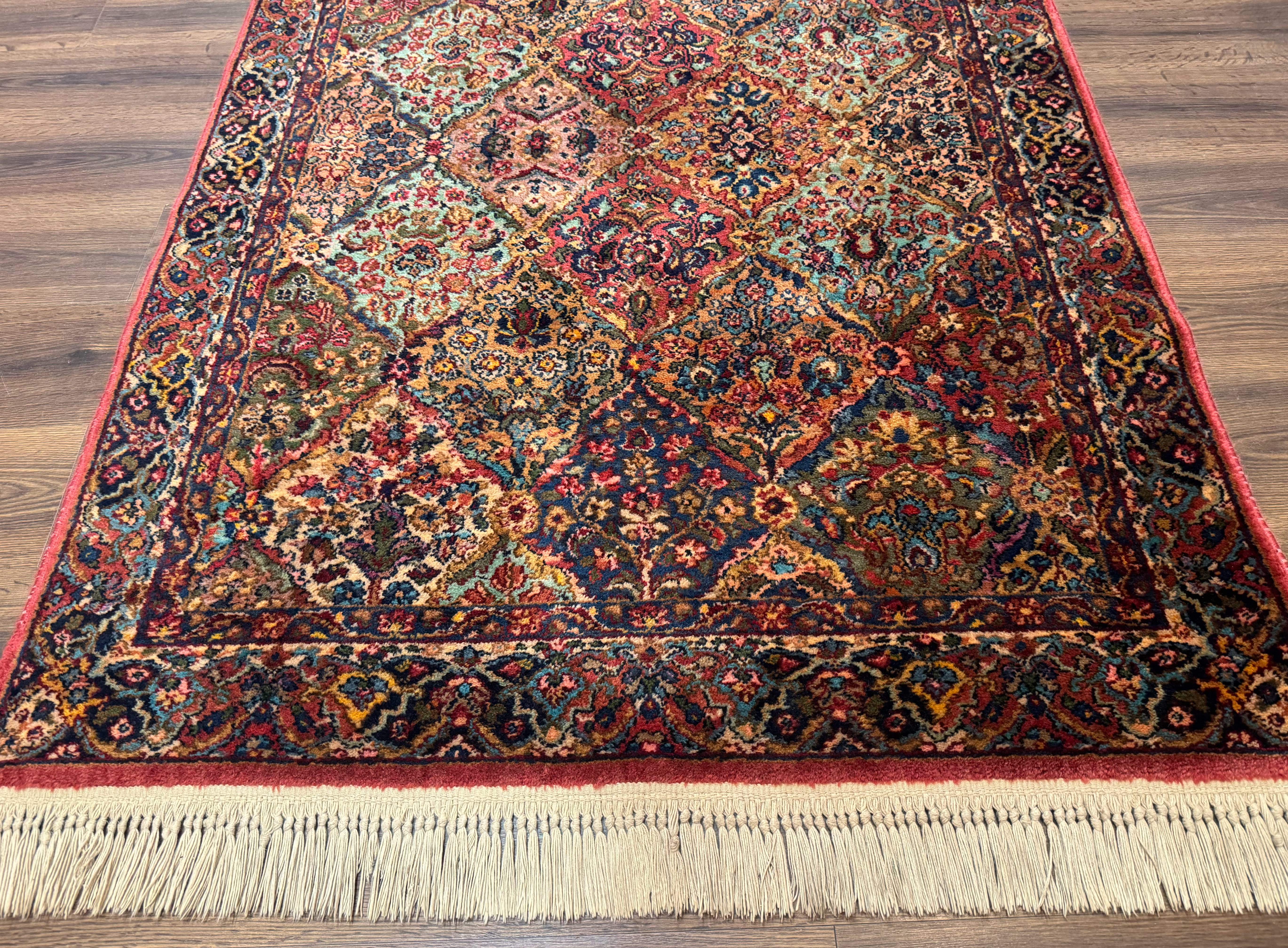 Karastan Rug 4x6, Multicolor Panel Kirman #717, Wool Original 700 Series Vintage - Jewel Rugs