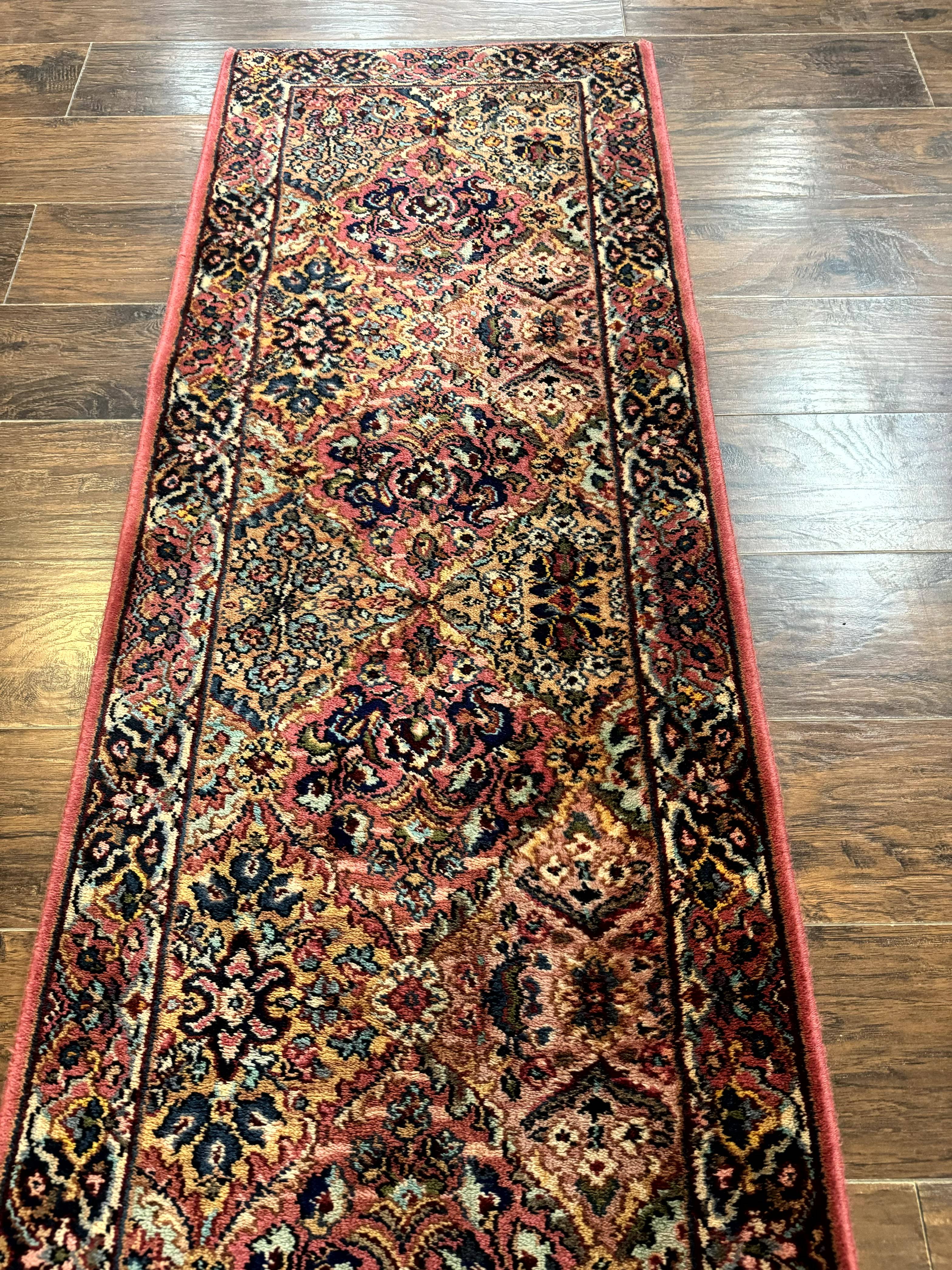 Karastan Runner Rug 2x9, Multicolor Panel Kirman Runner #717, Wool Pile, Original 700 Series, Vintage, Skinny Runner 2 x 9, Rare - Jewel Rugs