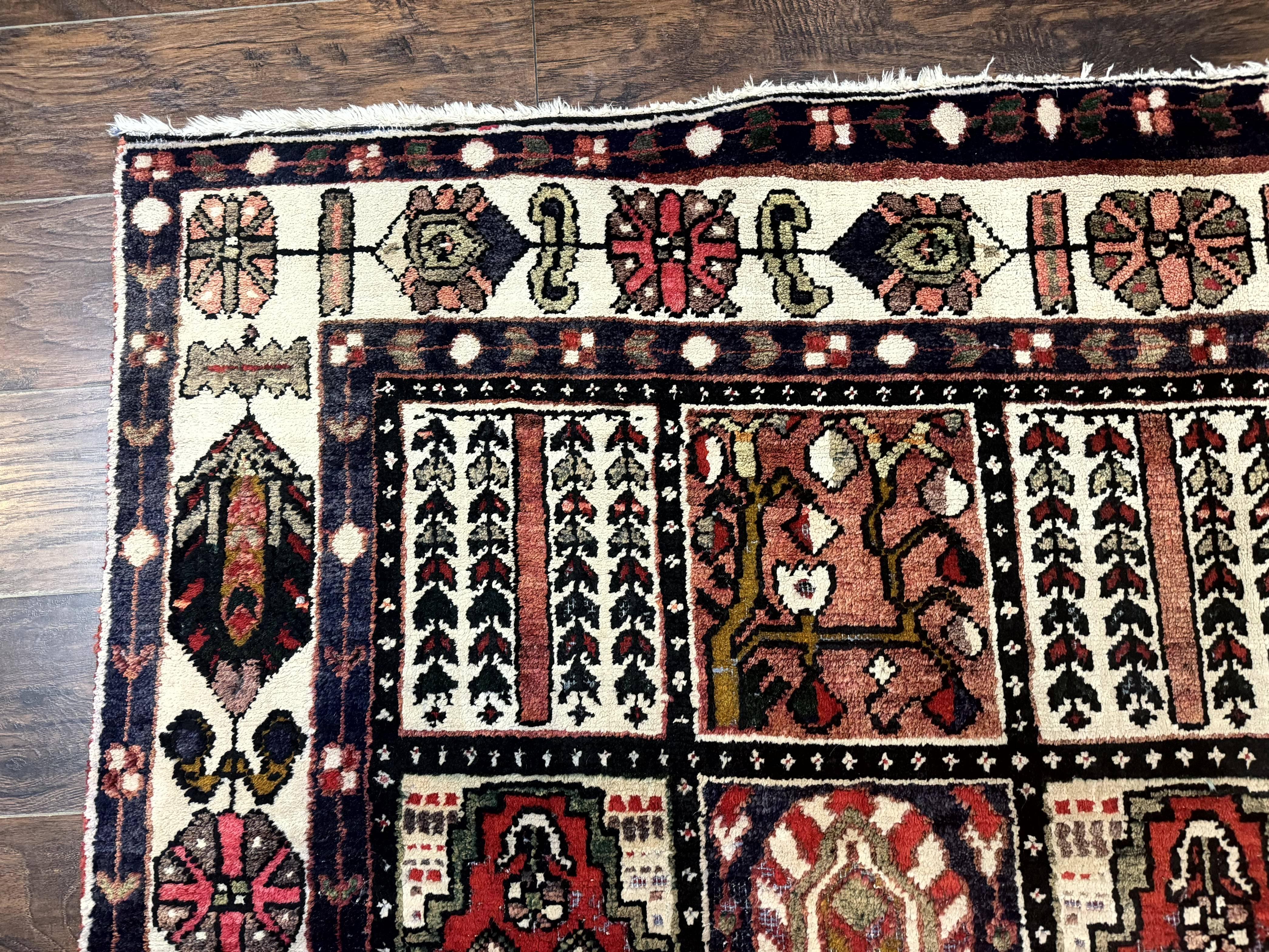 Persian Bakhtiari Tribal Rug 7x10, Panel Design, Semi Antique - Jewel Rugs