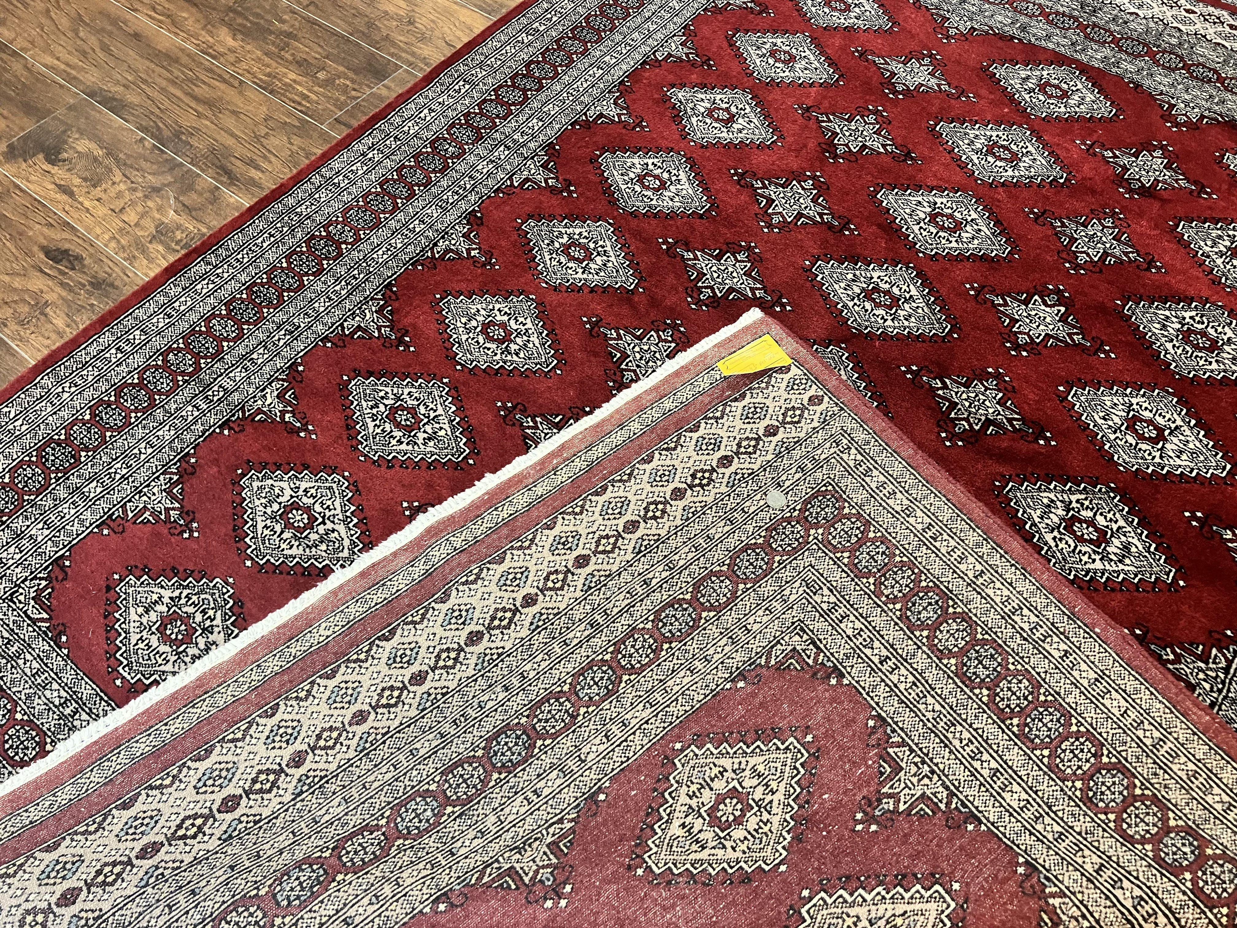 Pakistani Bokhara Rug 6x8, Fine Turkoman Carpet, Wool Handmade Vintage, Red, 6 x 8 Medium Sized Rug, Turkmen Rug - Jewel Rugs