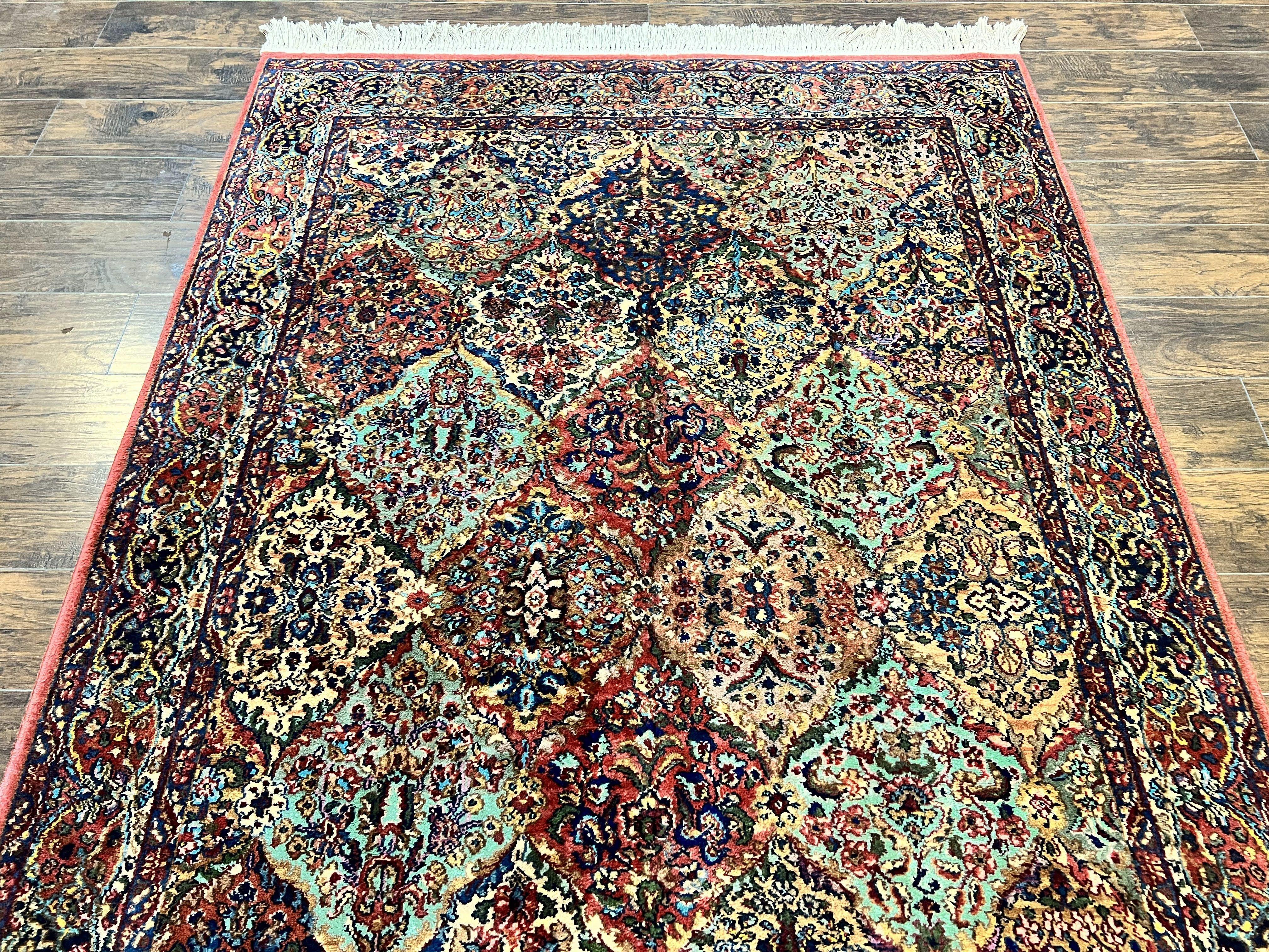 Karastan Multicolor Panel Kirman Rug #717, Wool Karastan Rug 5.9 x 9, Vintage Multipanel Kirman, Original Karastan Collection 700 Series - Jewel Rugs
