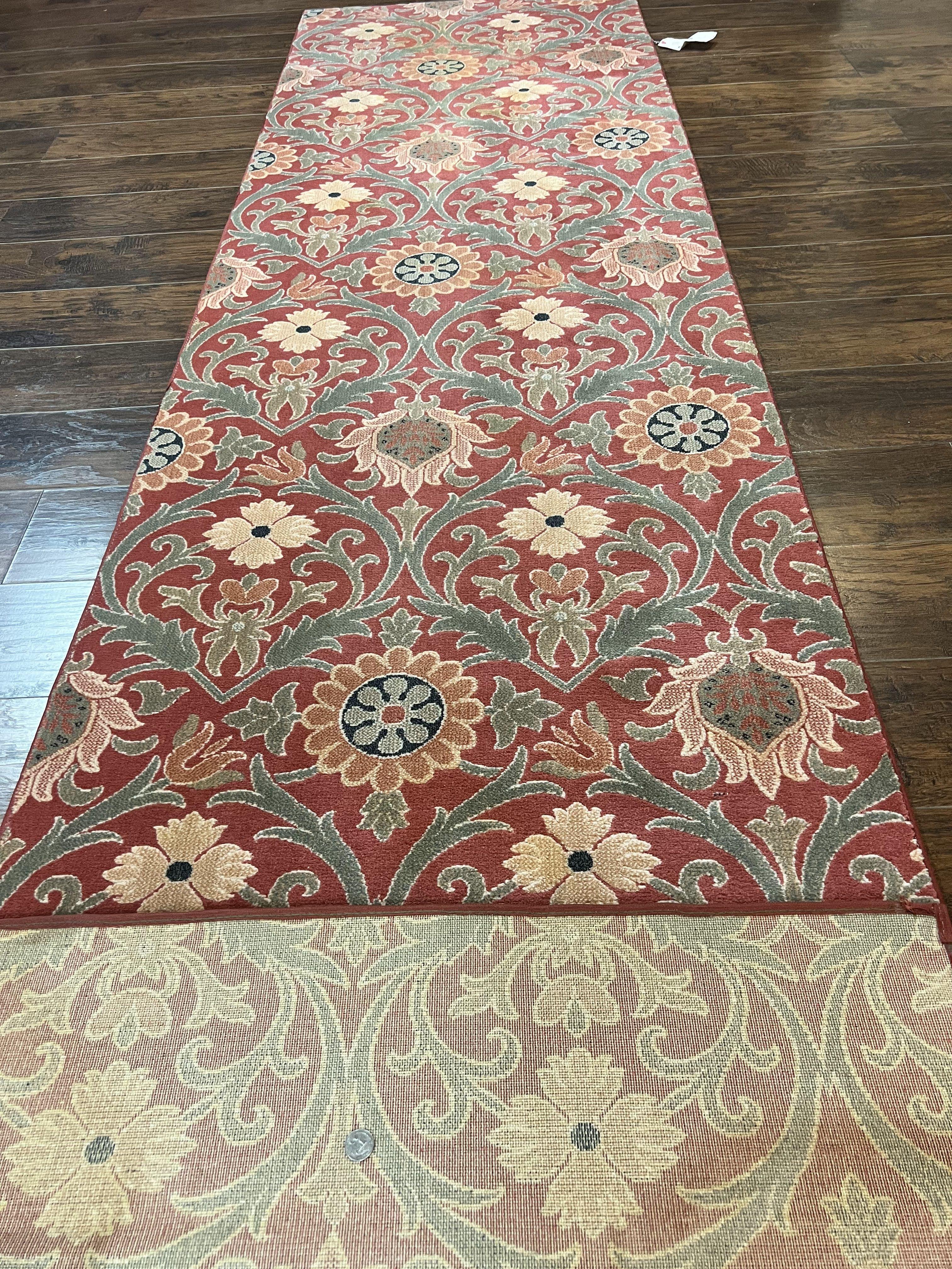 Runner Rug 3 x 14.7, Long Hallway Rug, Wool, Power Loomed, Contemporary, Floral - Jewel Rugs