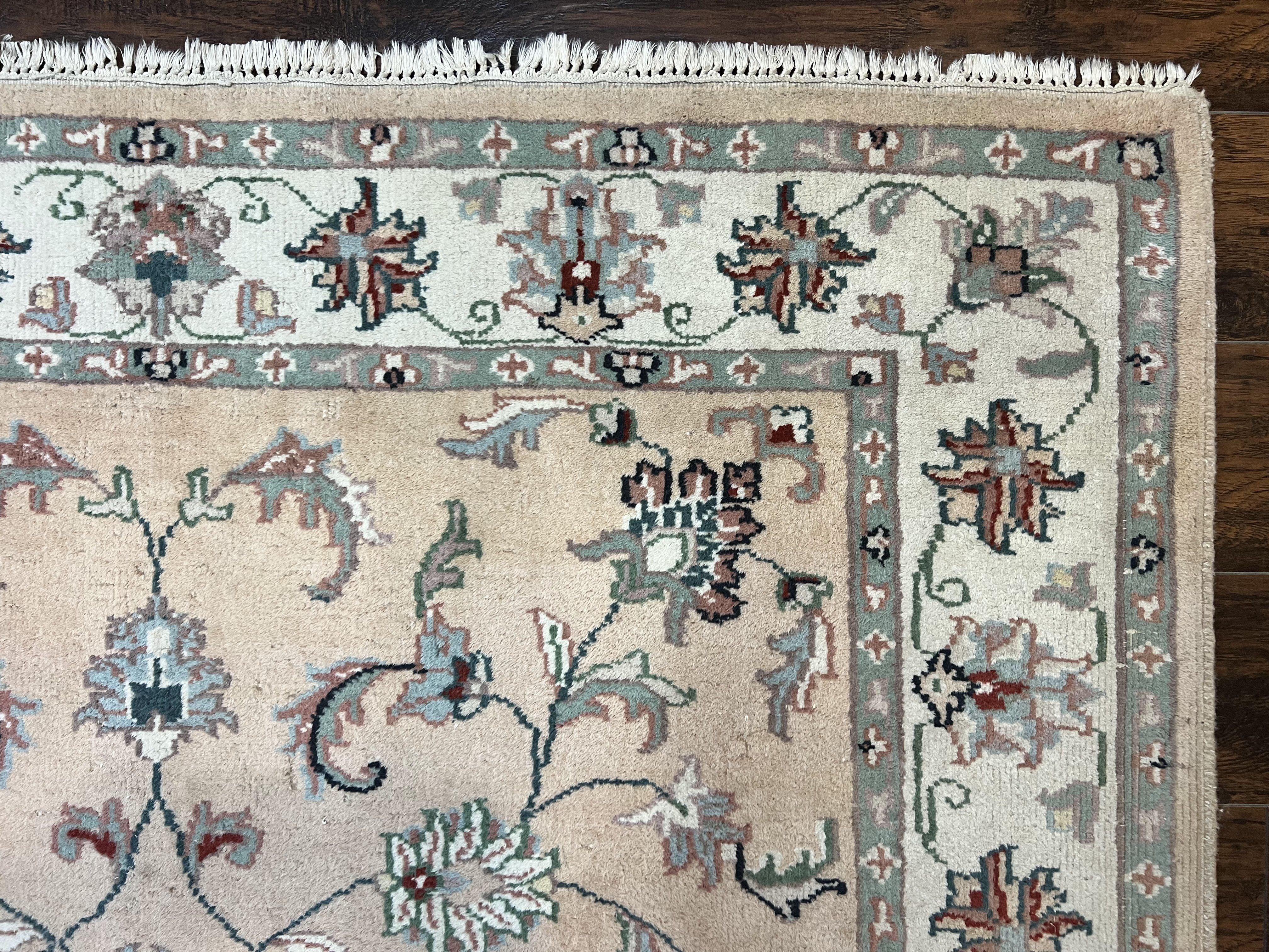 Indo Persian Rug 6x9, Handmade Vintage Wool Carpet, Floral Allover - Jewel Rugs