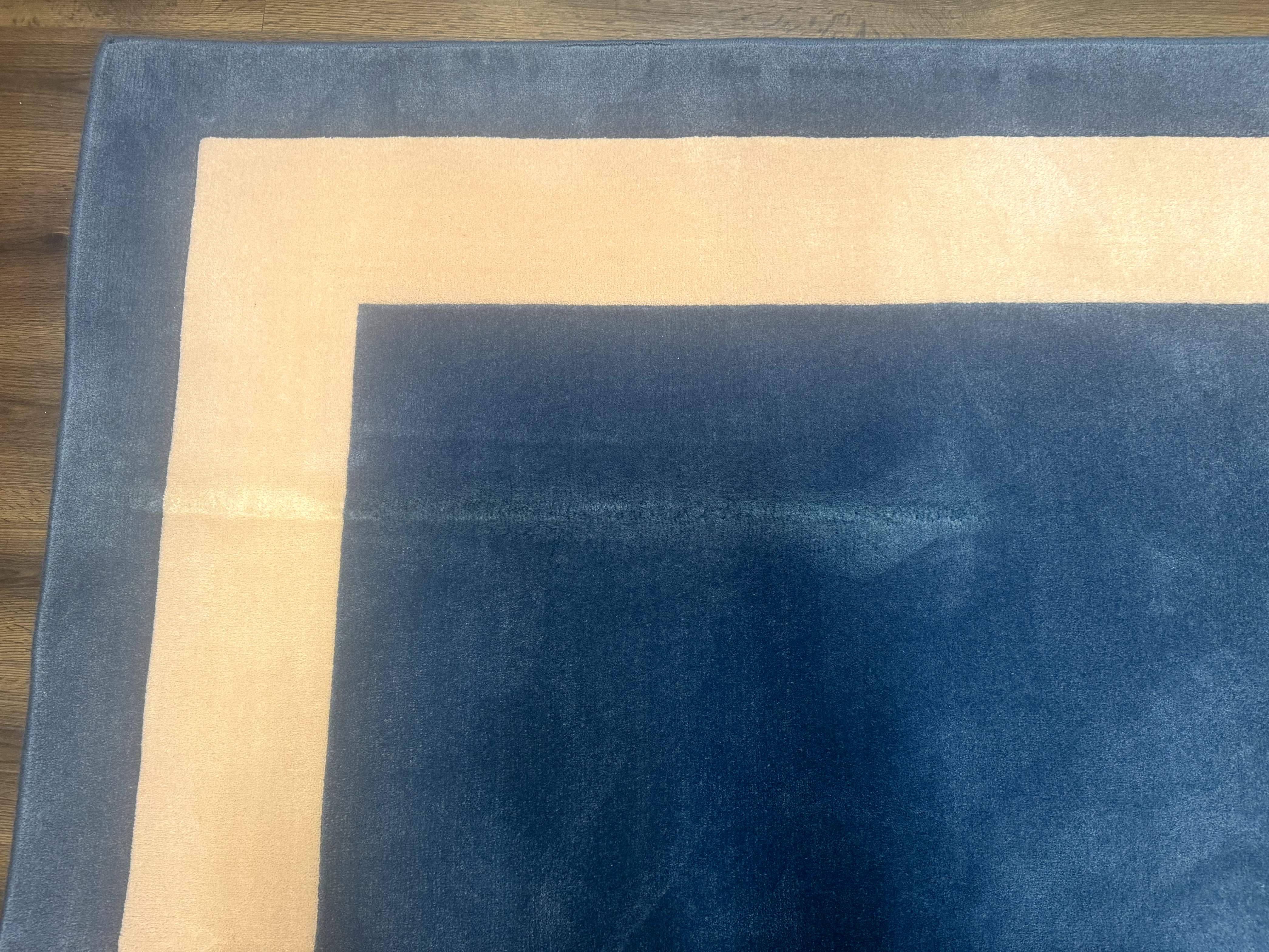 Blue and Cream Square Rug 10x10 ft, Large Square Carpet - Jewel Rugs