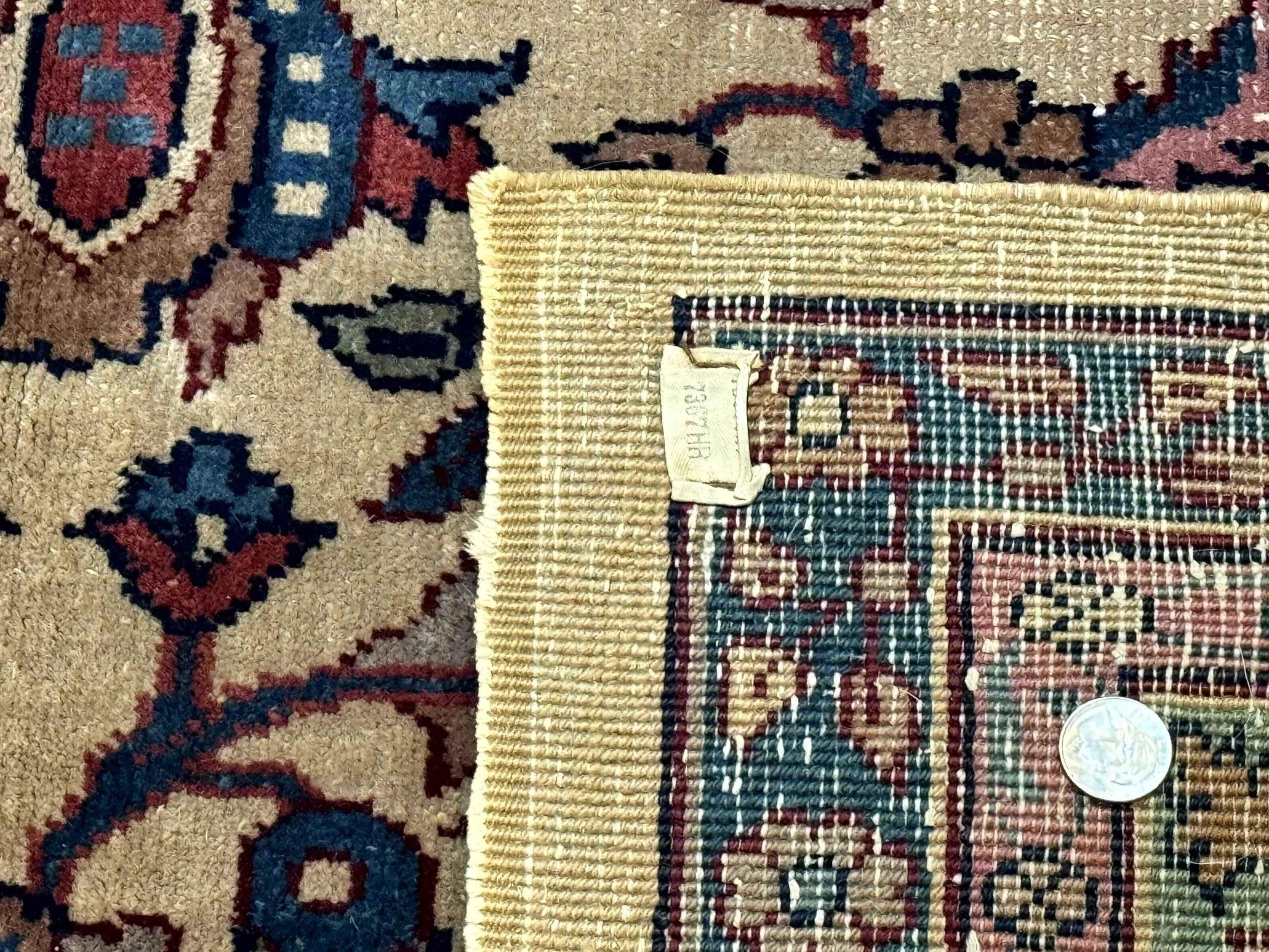 Antique Persian Rug 10x15, Camel and Cyan, Allover Pattern, Rare, Samarkand Rug - Jewel Rugs