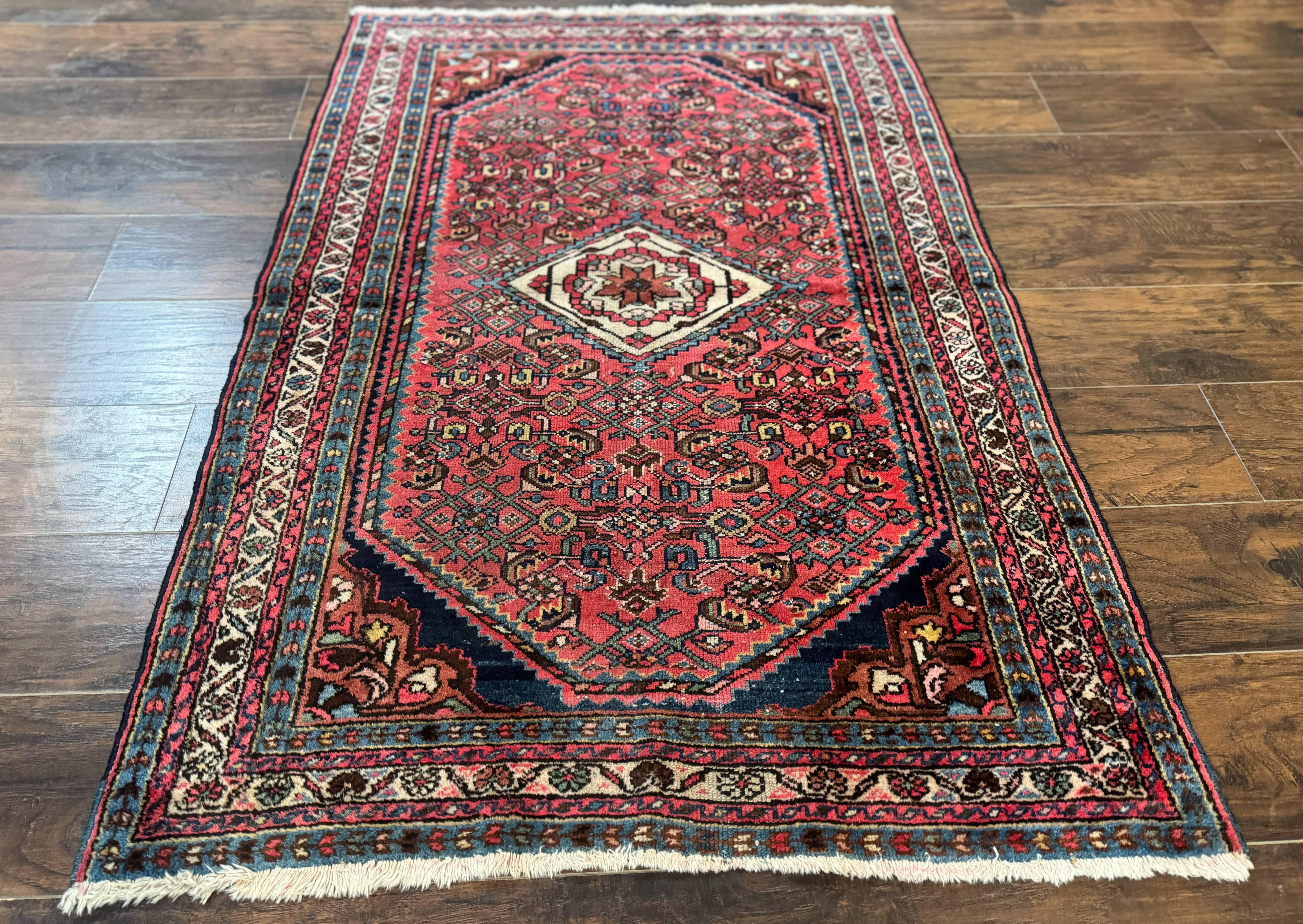 Antique Persian Tribal Rug 3.6 x 5, Hamadan Angelas Rug - Jewel Rugs