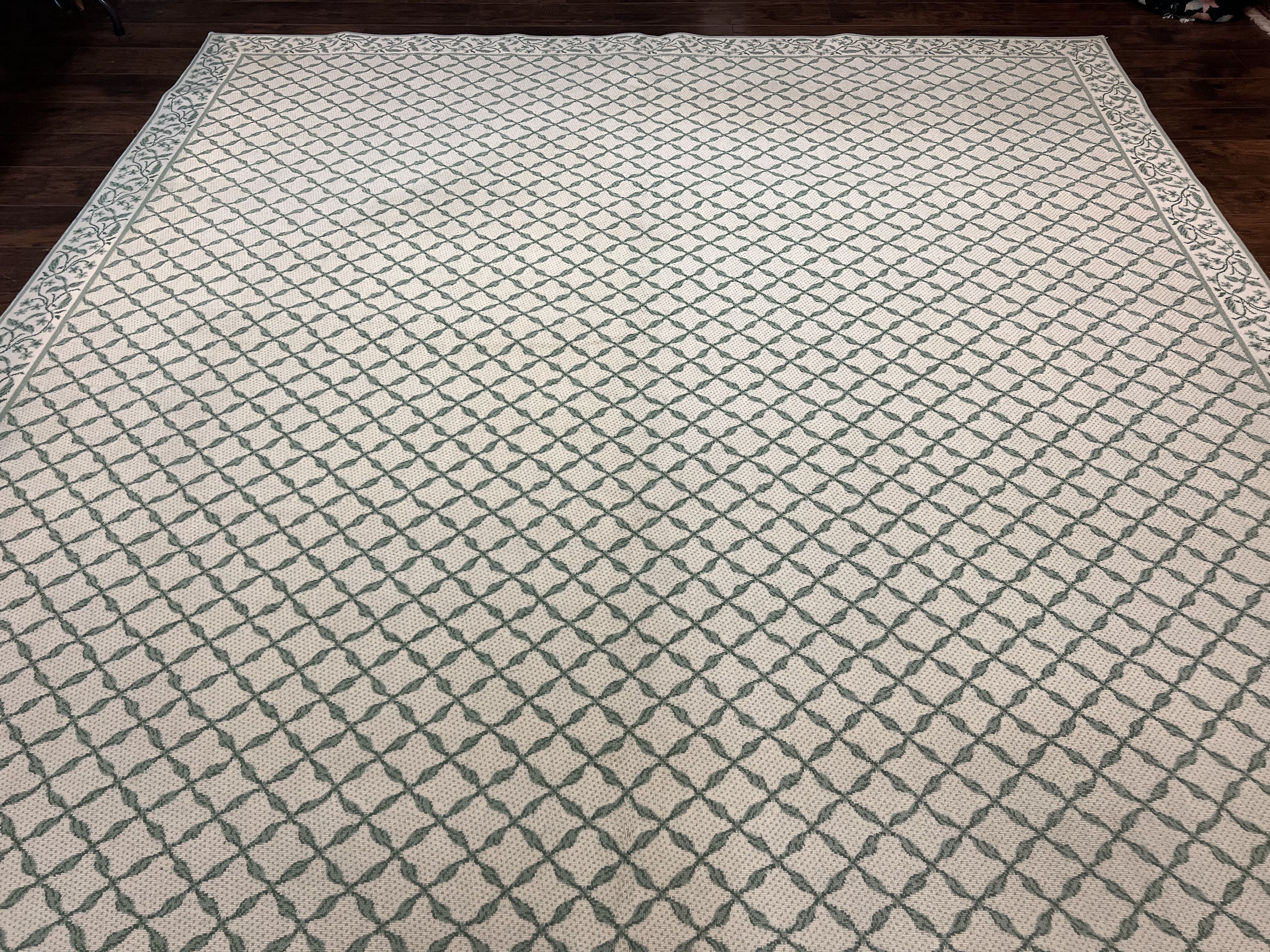 Vintage Stark Carpet 10x12, Beige & Green, European Elegant Design, Custom Made Stark Rug, Large - Jewel Rugs