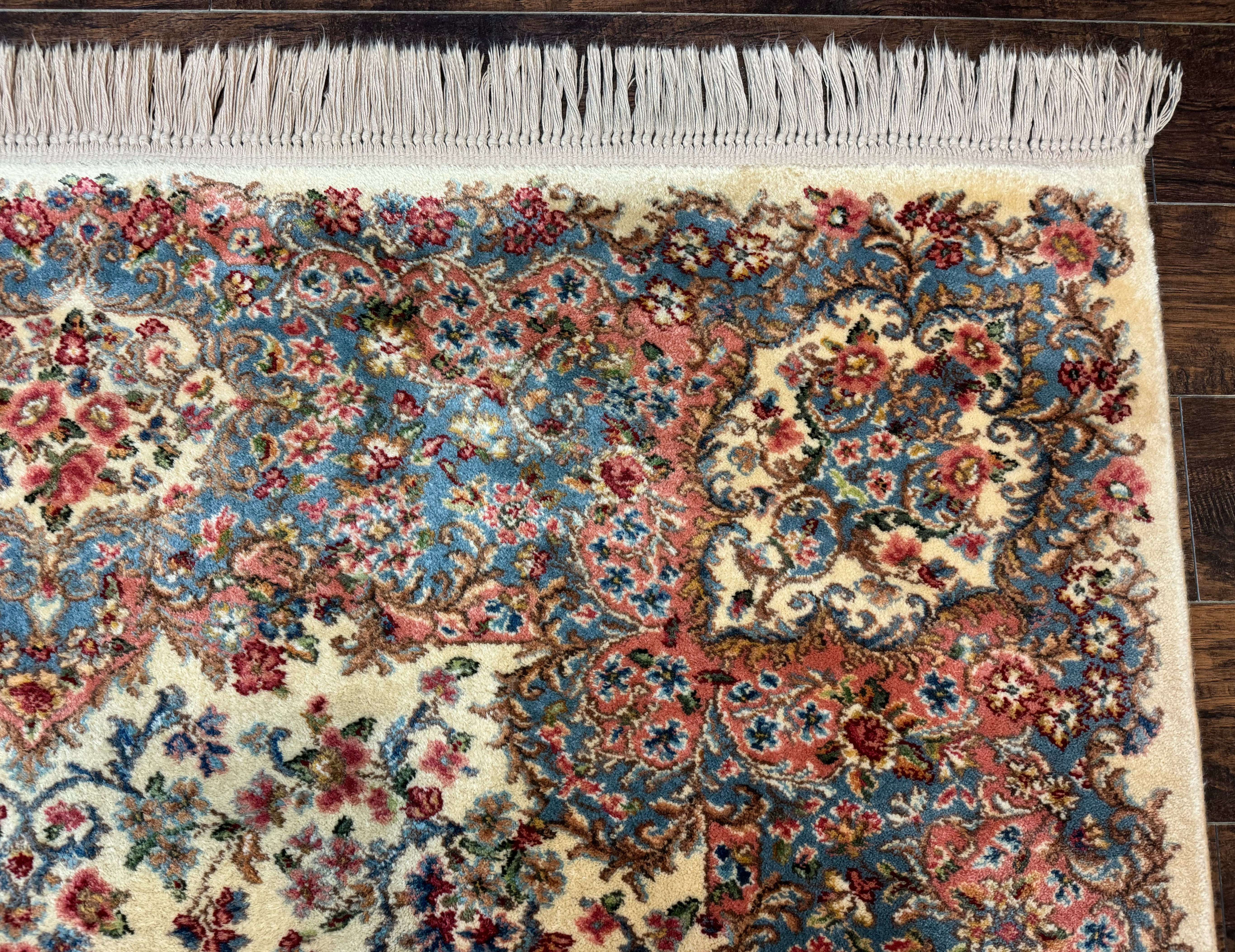 8.8 x 12 Karastan Rug #788 Ivory Kirman, Wool Vintage Original 700 Series - Jewel Rugs