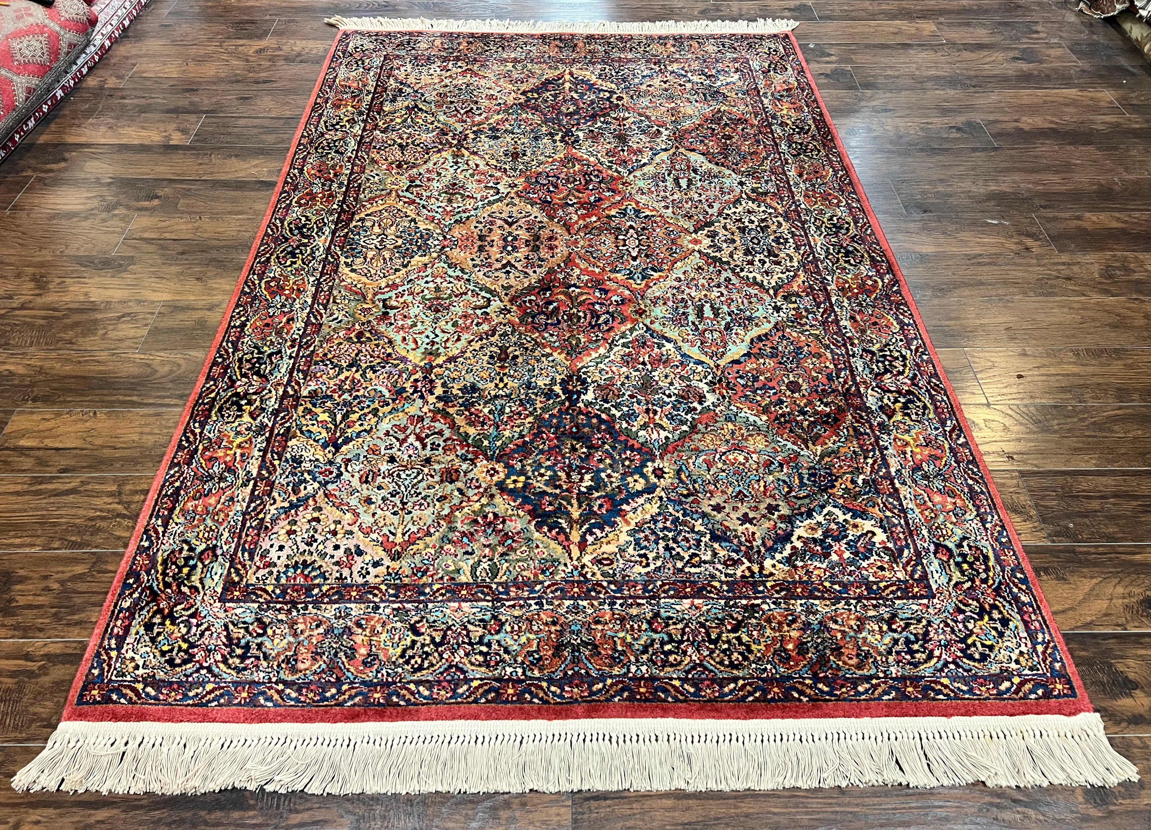 Karastan Multicolor Panel Kirman Rug #717, Wool Karastan Rug 5.9 x 9, Vintage Multipanel Kirman, Original Karastan Collection 700 Series - Jewel Rugs