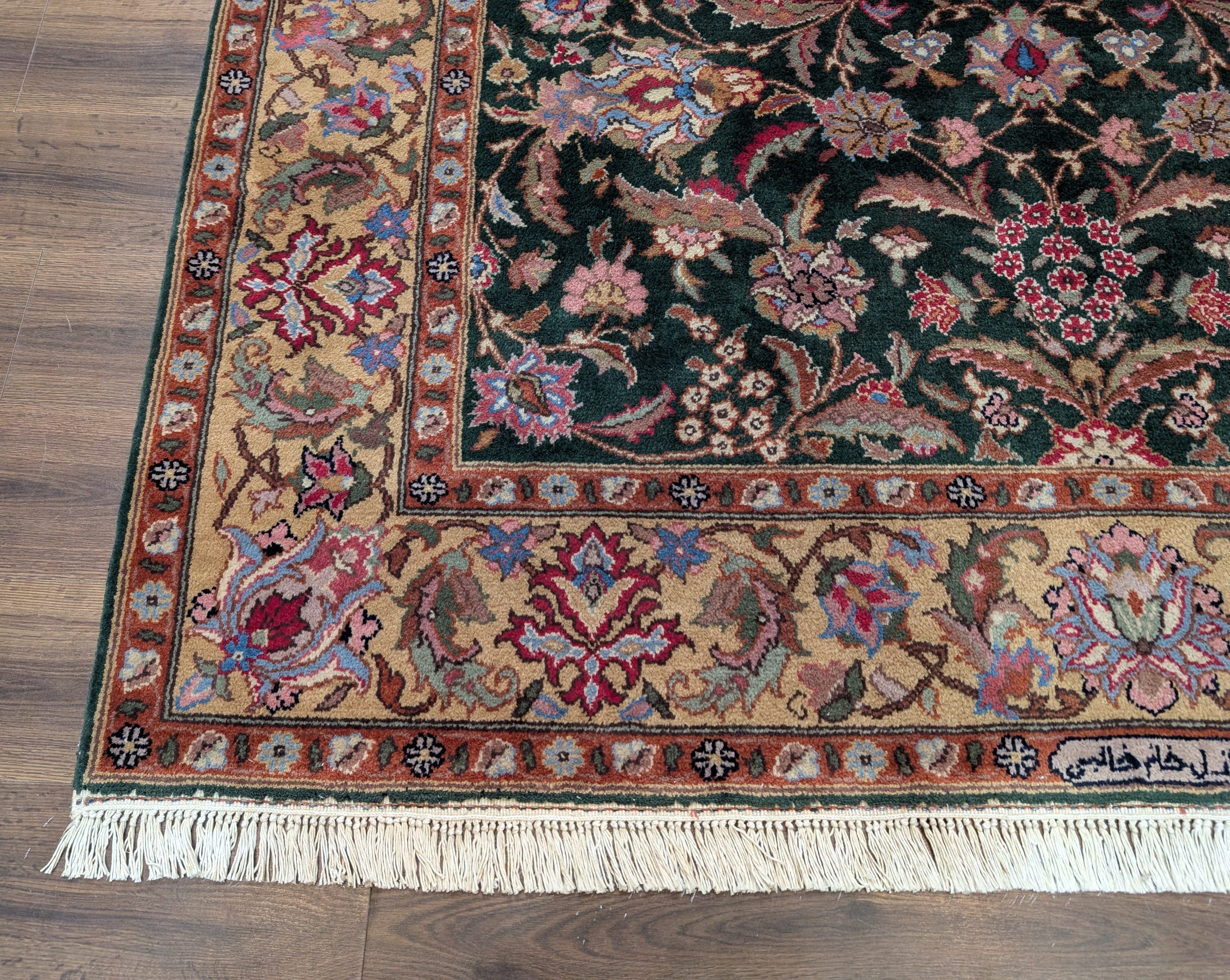 Romanian Rug 7x10, Signed By Master Weaver, Forest Green, Oriental Carpet - Jewel Rugs