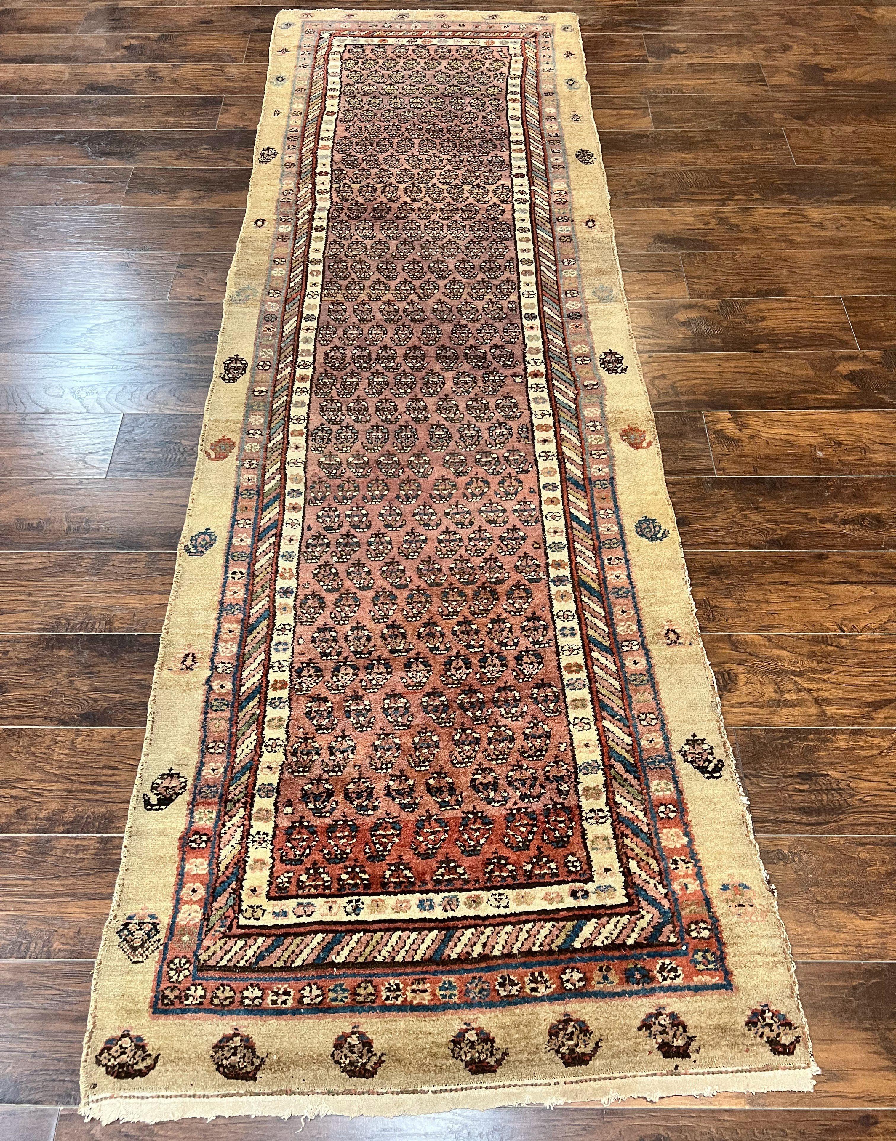 Antique Persian Sarab Runner Rug 3x11, Wool Camel Hair, Tribal Carpet for Hallway 3 x 11, Antique 1920s Rug, Handmade - Jewel Rugs