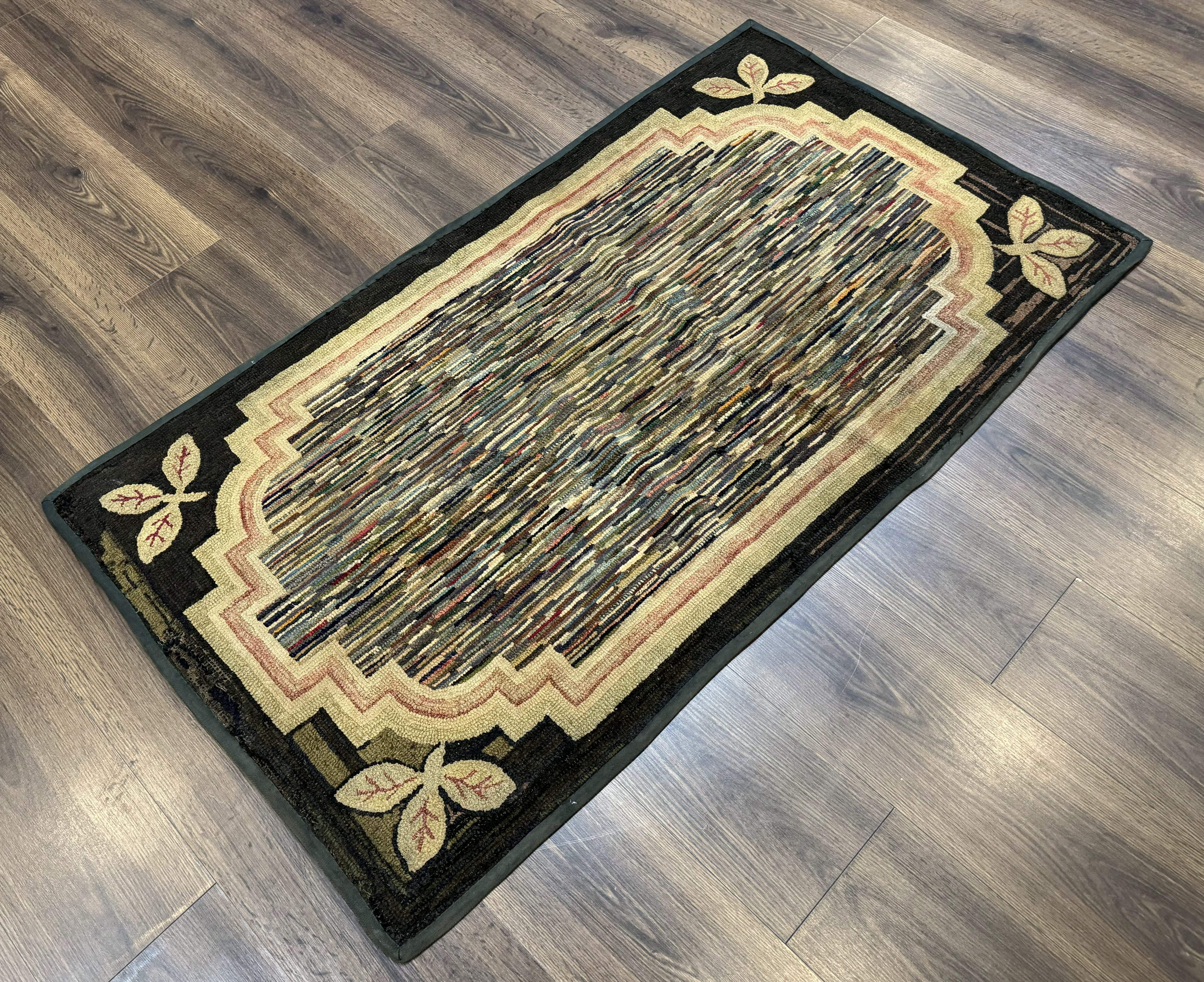 Vintage American Hooked Rug 3x5, Antique Hook Rug - Jewel Rugs