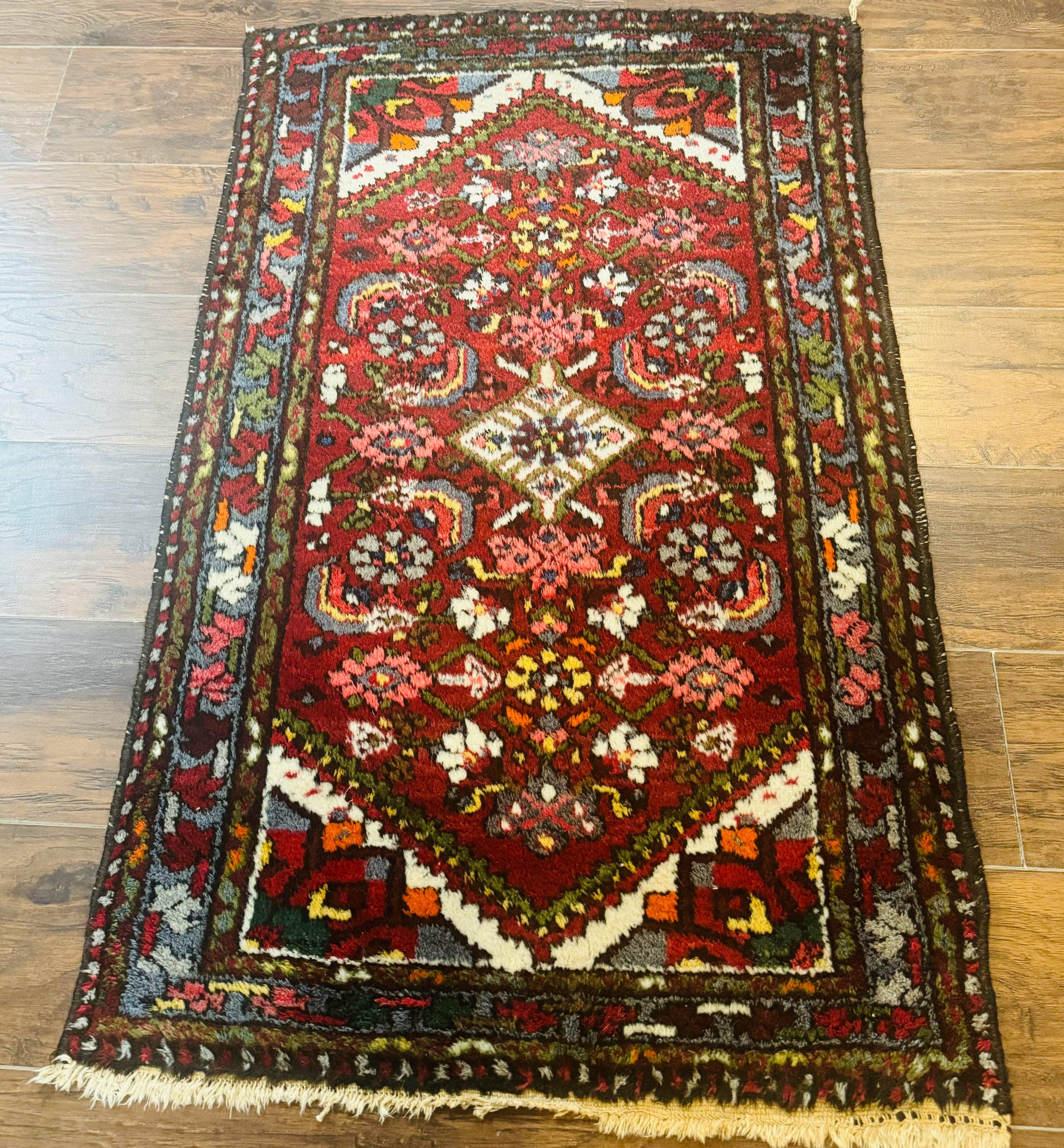 Small Red Persian Tribal Rug 2.6 x 4, Wool Rug, Persian Hamadan Rug - Jewel Rugs