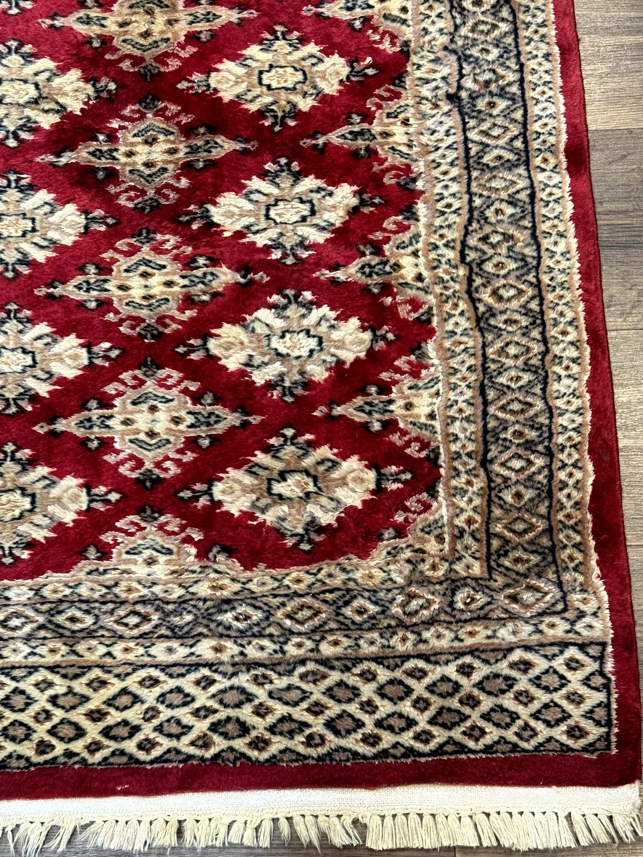 Pakistani Runner Rug 2.8 x 7.6, Red Turkoman Bokhara Runner - Jewel Rugs