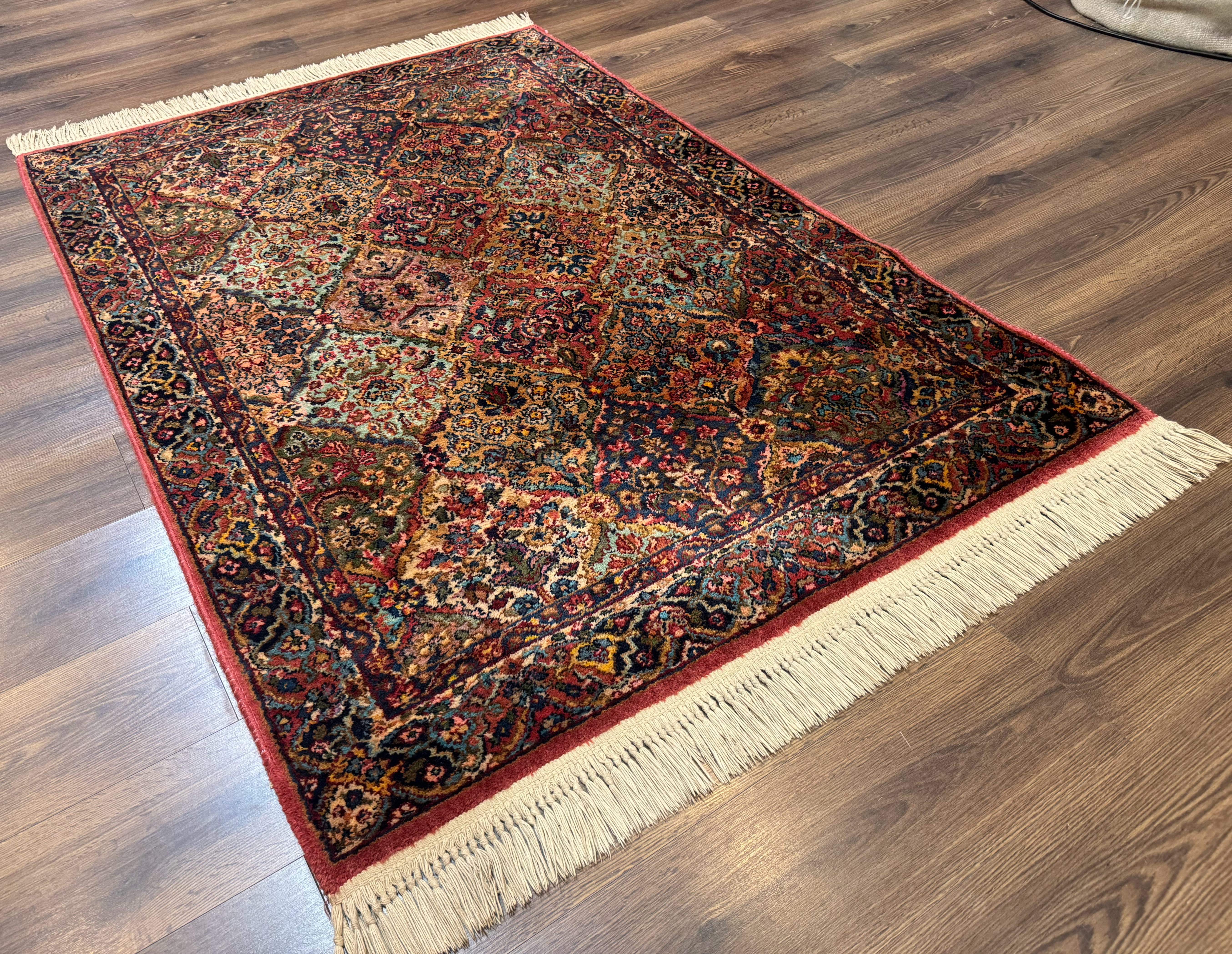 Karastan Rug 4x6, Multicolor Panel Kirman #717, Wool Original 700 Series Vintage - Jewel Rugs
