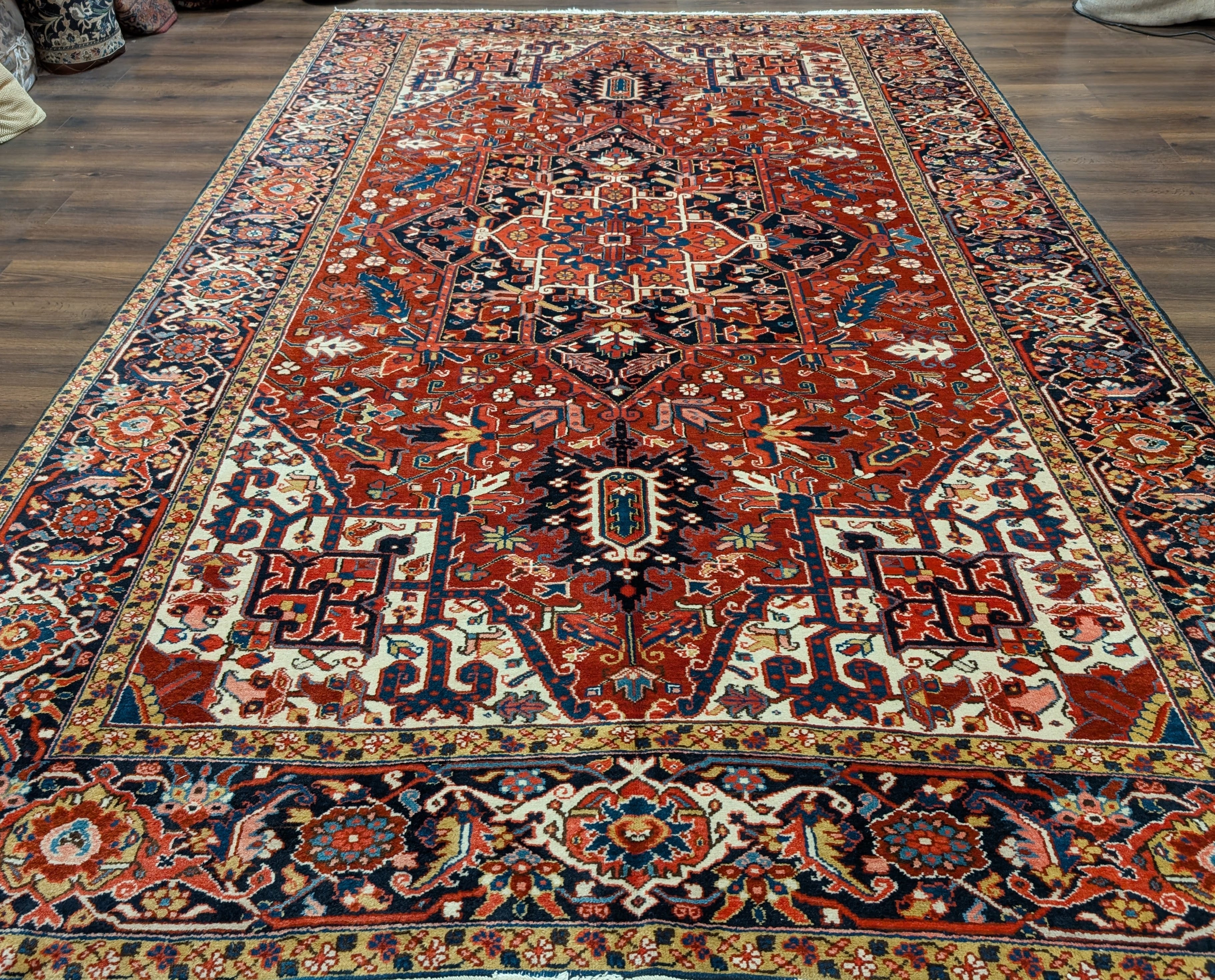 Persian Heriz Rug 8x12, Hand-Knotted Wool Carpet - Jewel Rugs