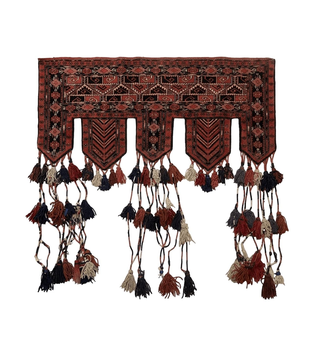 persian tent Persian Turkoman Tribal Door Hanging, Tent Header, Wool, Handmade, Red  Black, Tribal Collectible