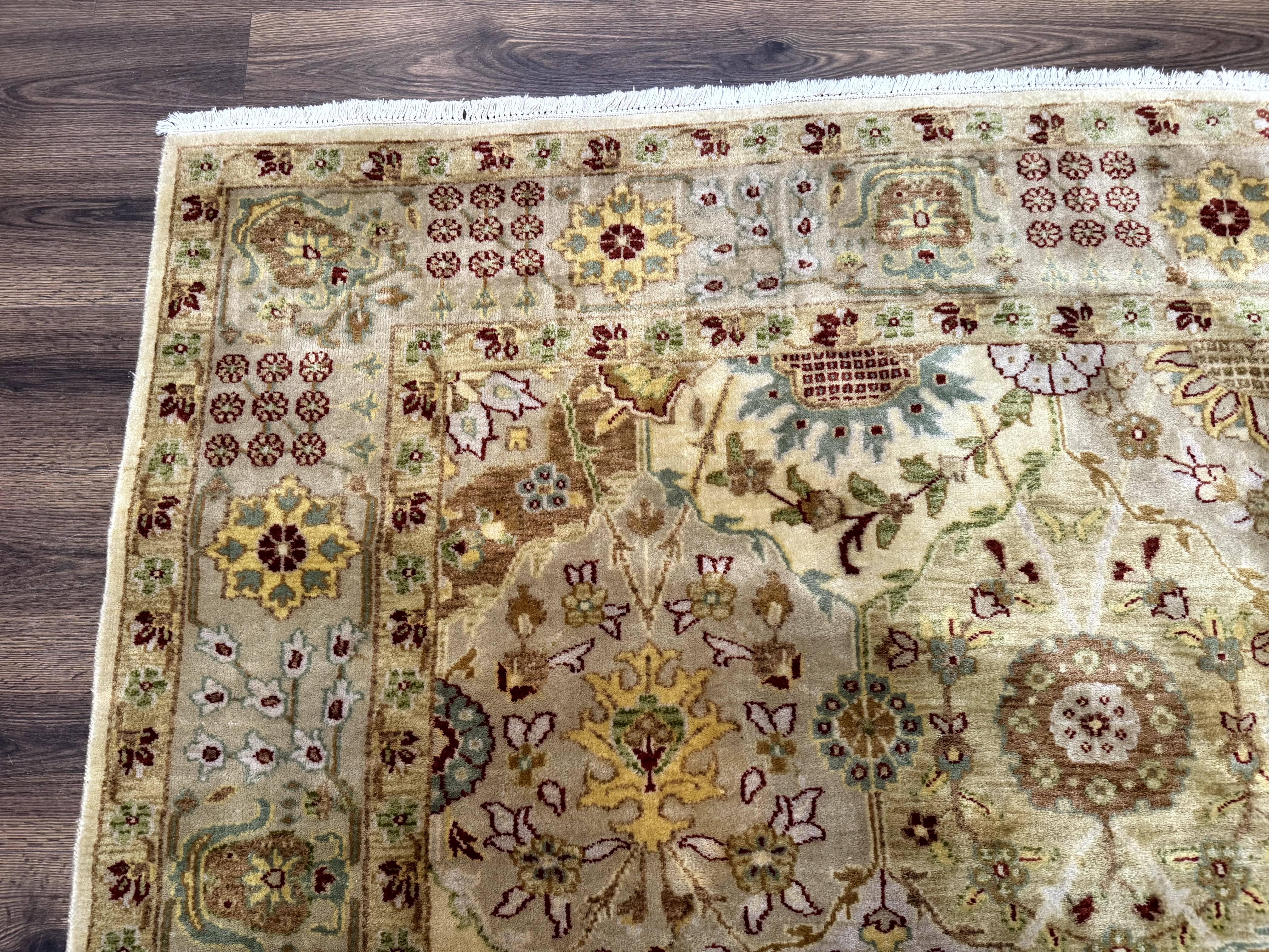 Indo Persian Rug 8x10, Indian Rug, Soft Wool Rug, Oushak Style Rug, Handmade Rug - Jewel Rugs